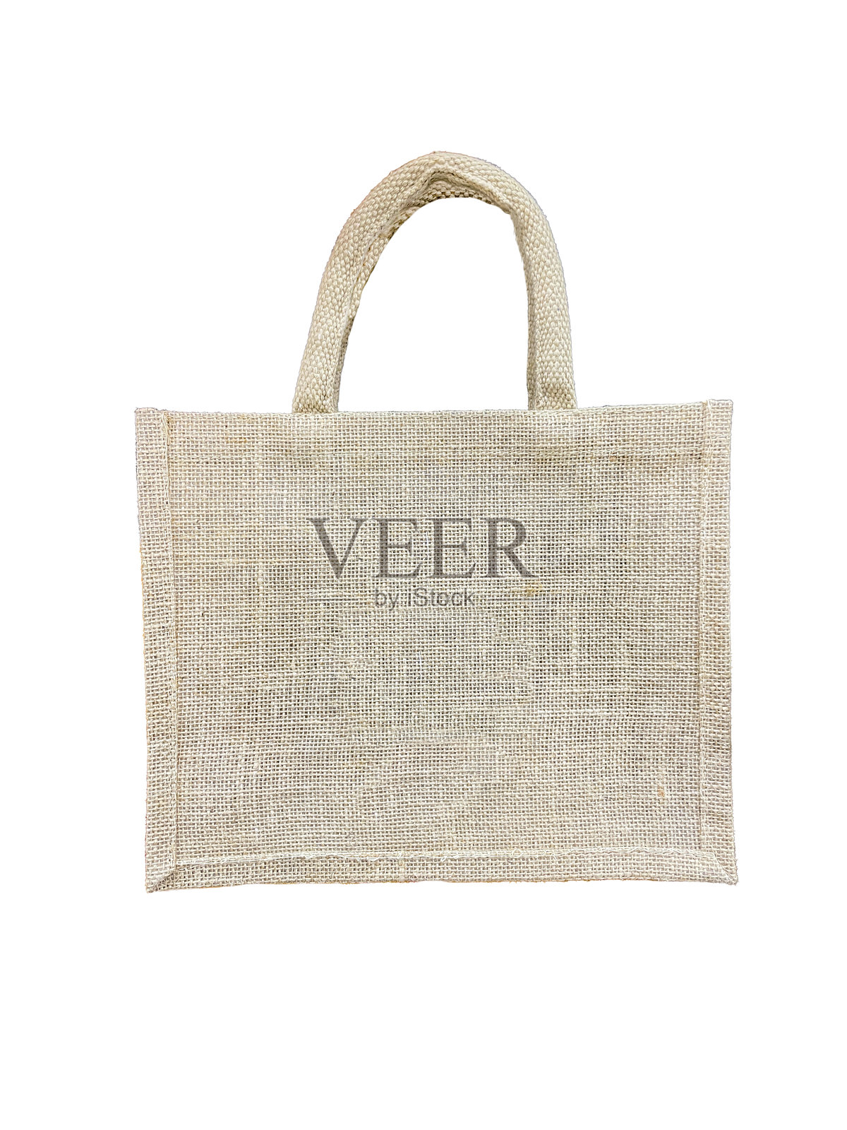 白色背景上的麻布手提袋，减少全球变暖，减少塑料浪费，零浪费概念，柔和的选择性聚焦照片摄影图片