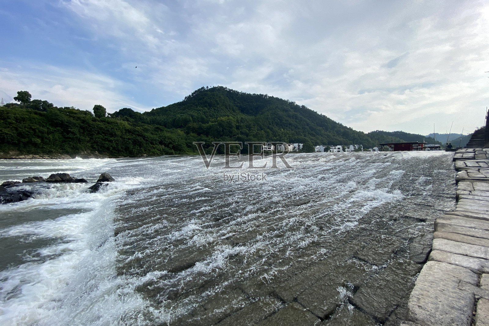 唐朝的水利工程 - 玉梁坝照片摄影图片