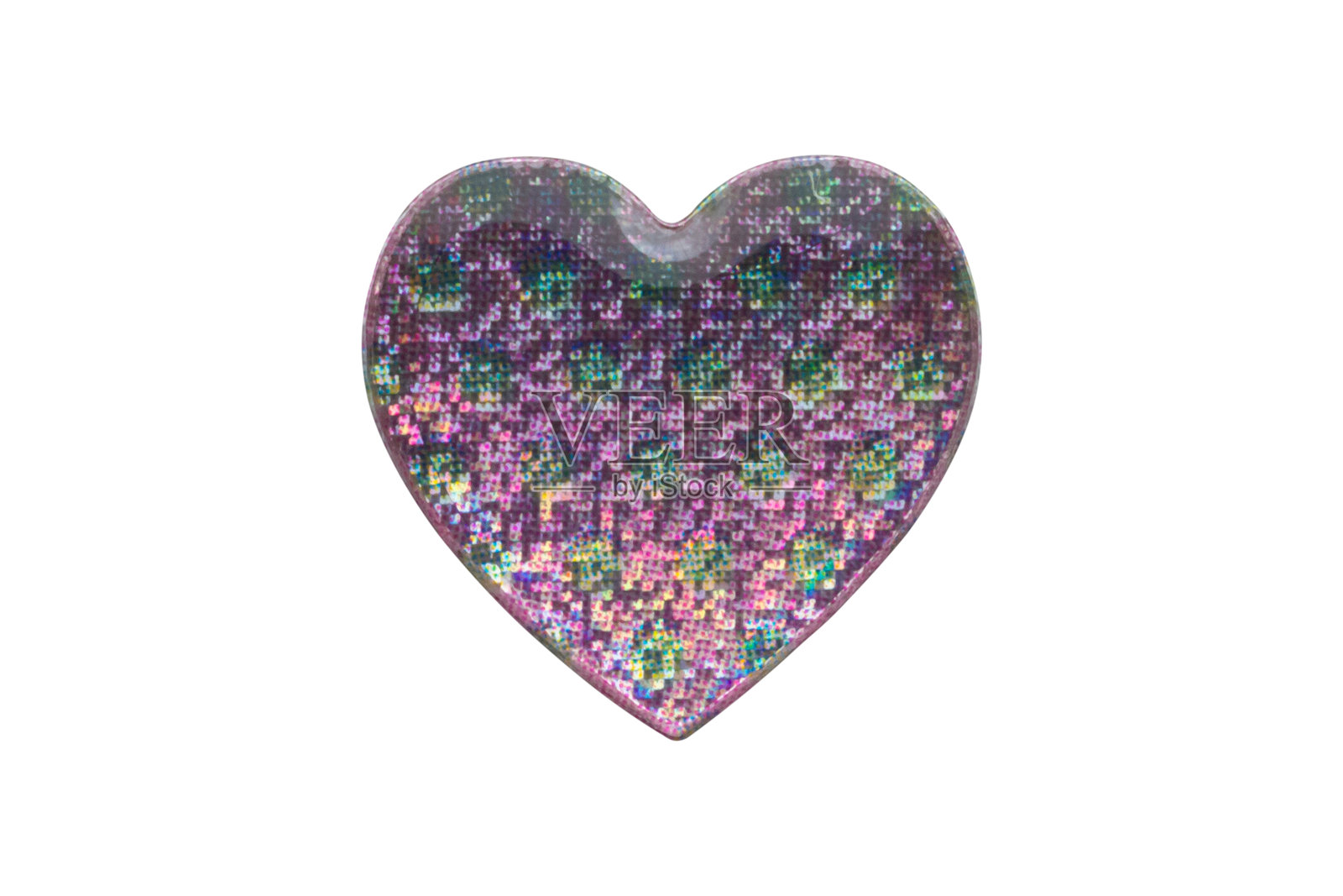 心形全息贴纸，背景为白色照片摄影图片