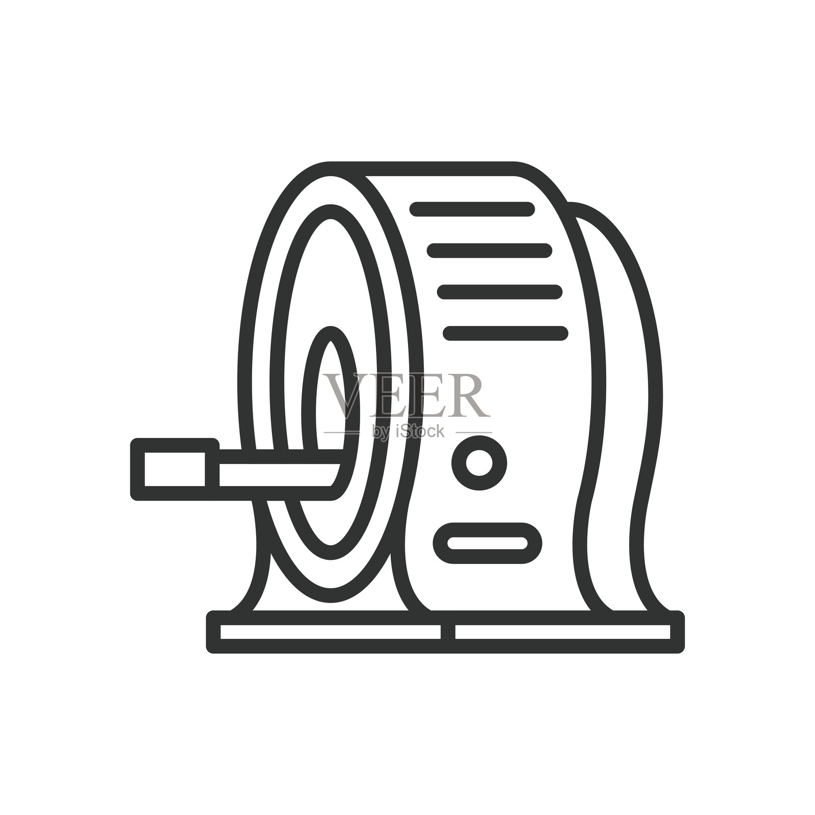 MRI，线条设计。MRI，磁共振成像，医学扫描，大脑扫描，身体扫描，放射学，白色背景矢量图。可编辑线条图标的MRI。插画图片素材