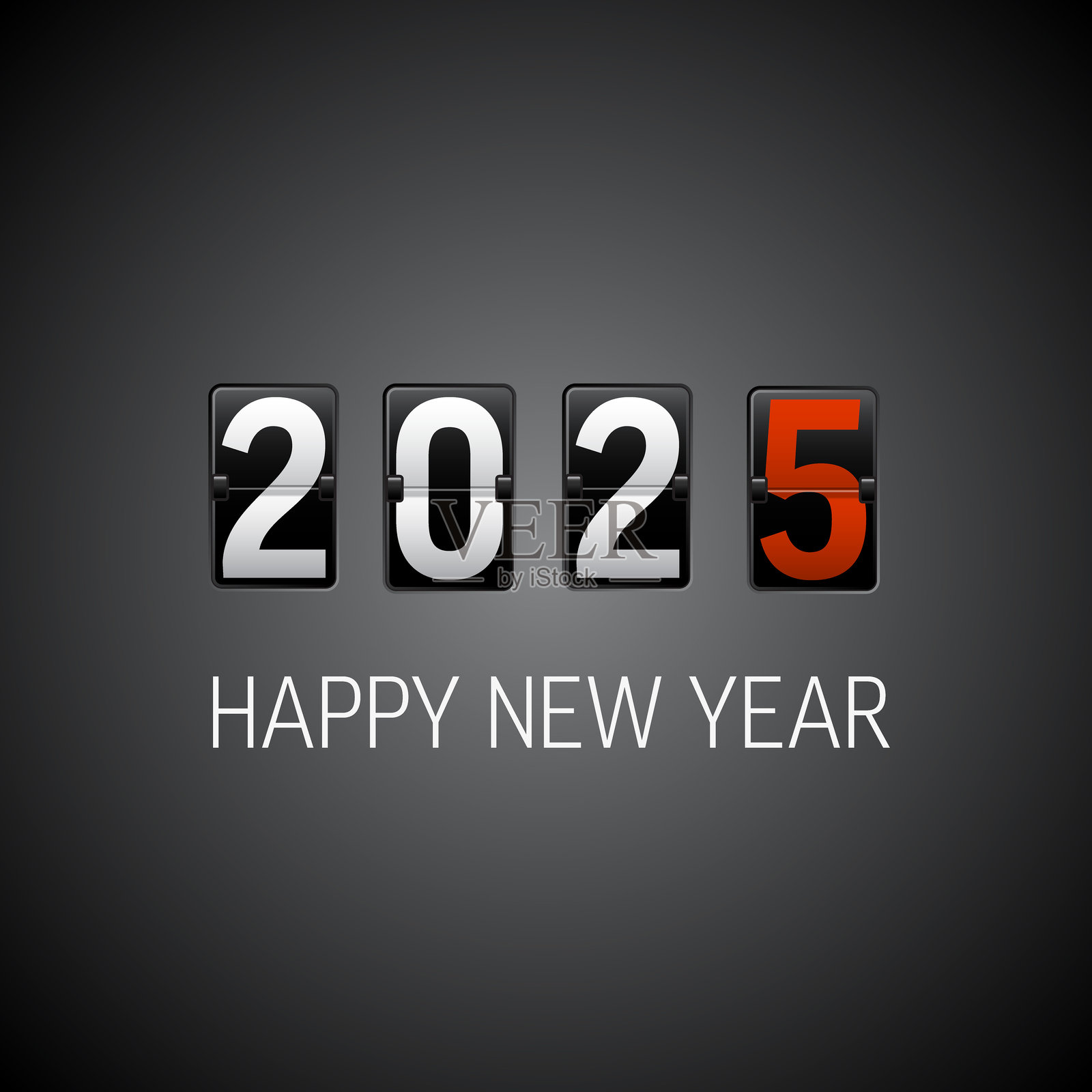 现代简约风格的2025新年贺卡插画图片素材