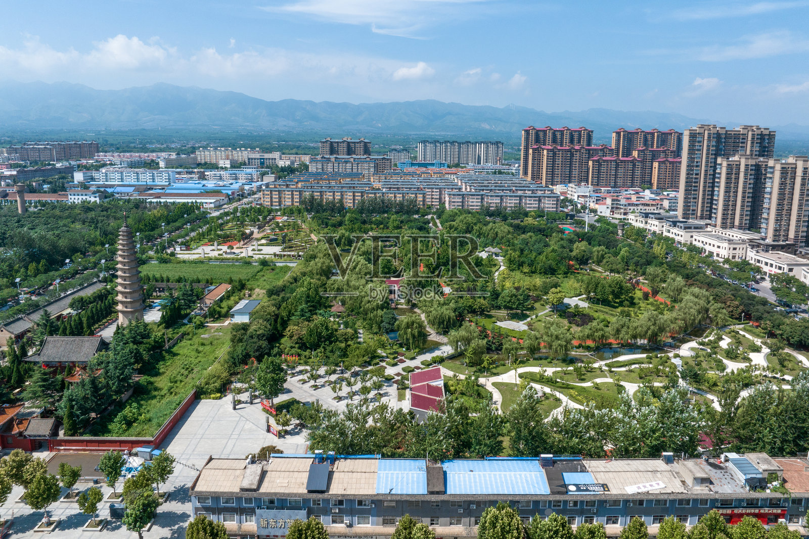 航拍山西芮城城市风光照片摄影图片