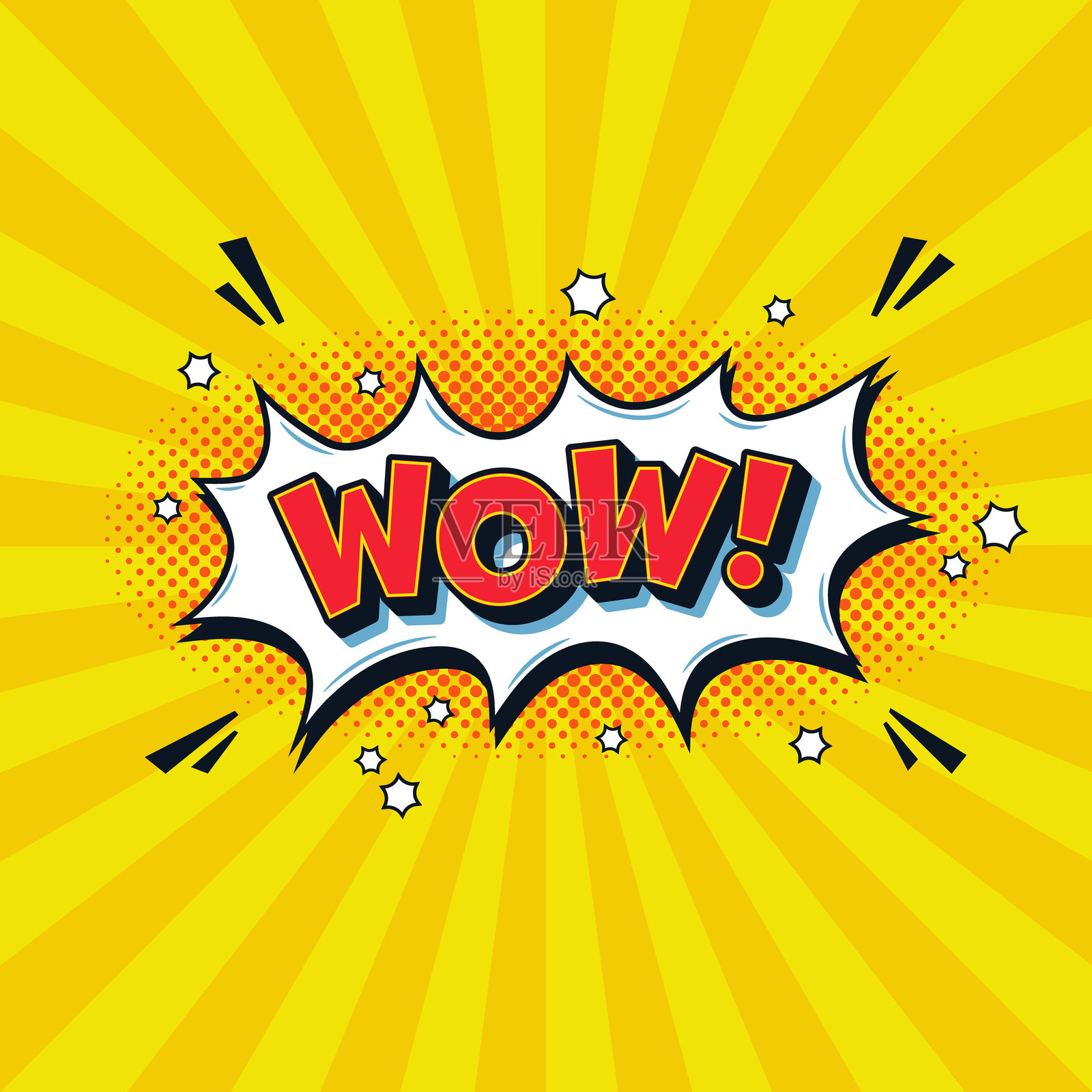 哇的漫画对话气泡插画图片素材