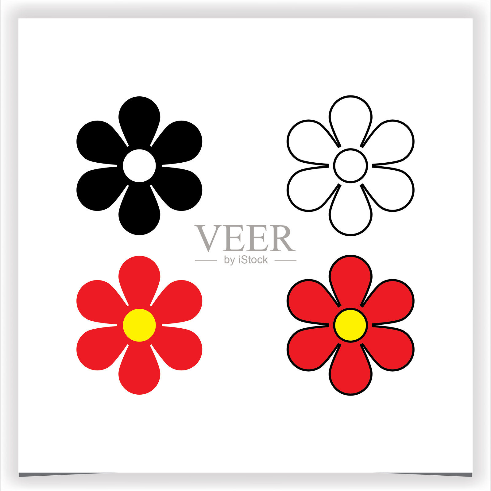 简单花朵盛开设计模板矢量图插画图片素材