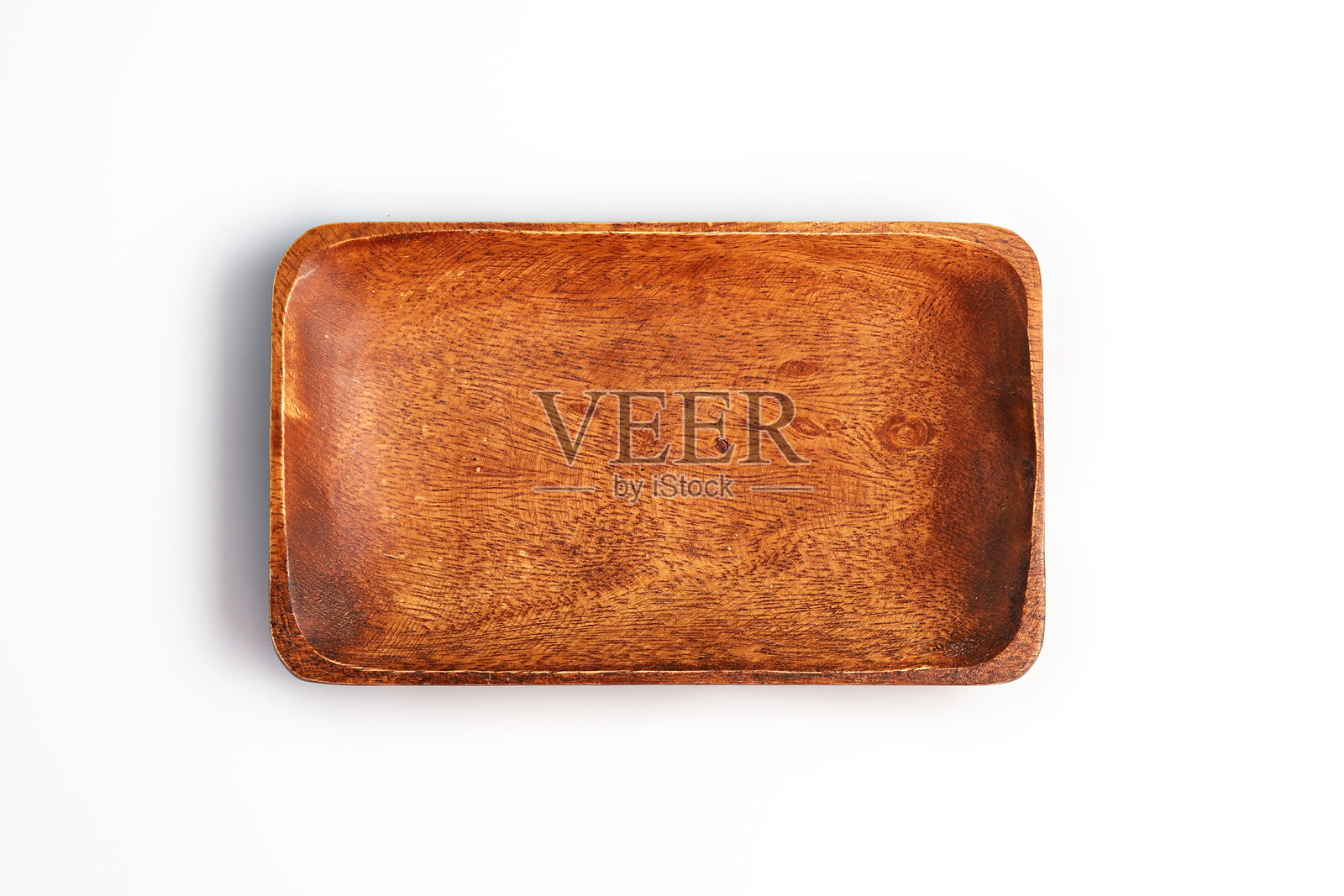 白色背景下空托盘的正上方照片摄影图片