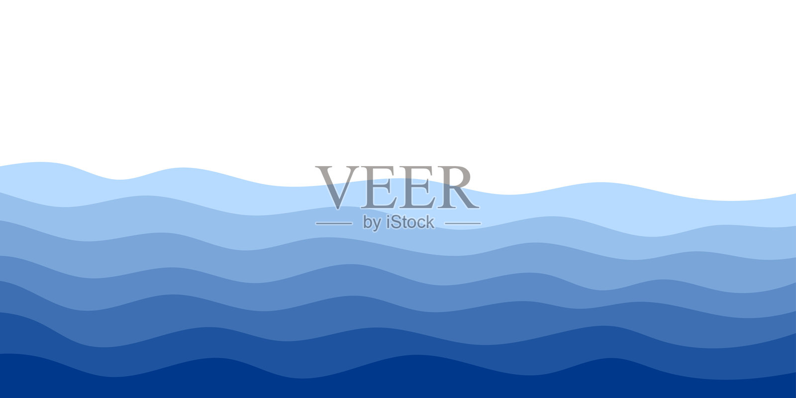 蓝色海洋波浪层的背景矢量插图插画图片素材