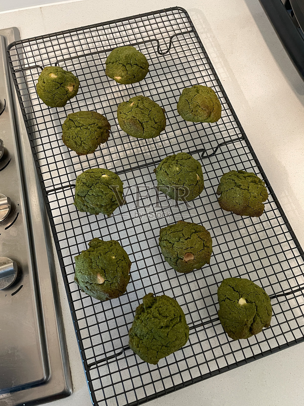 抹茶饼干照片摄影图片