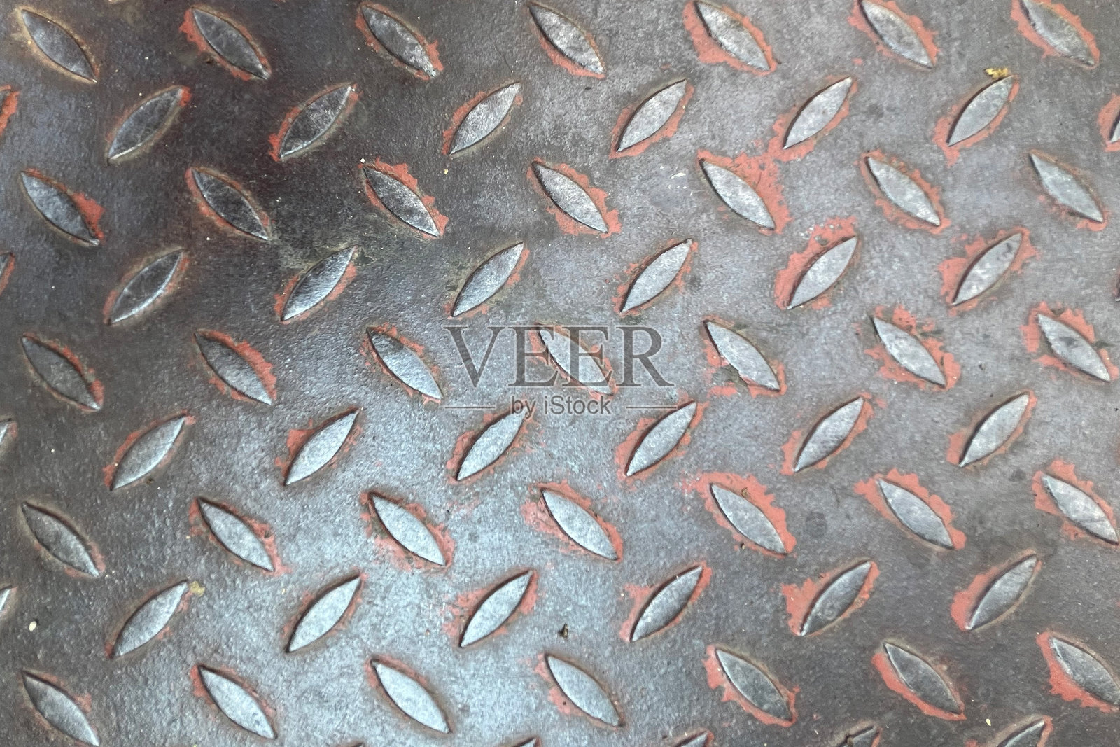 钻石纹钢板表面特写照片摄影图片