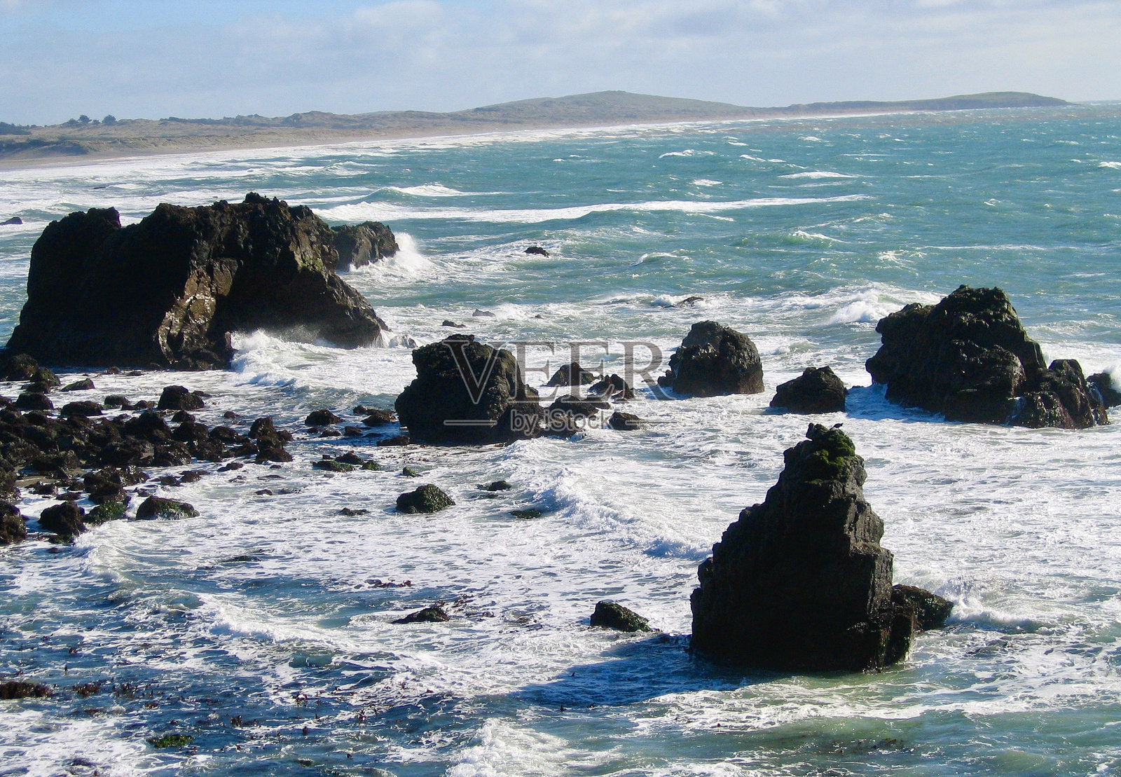 北加州岩石海岸线照片摄影图片