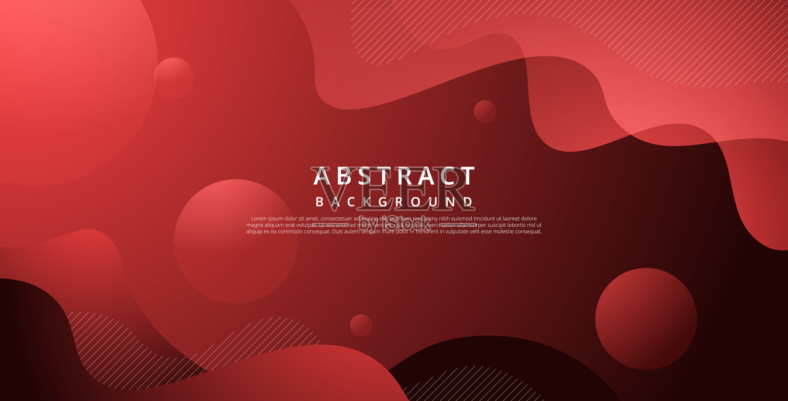 抽象的深红色液体渐变波浪几何流体形状背景。eps10矢量图插画图片素材