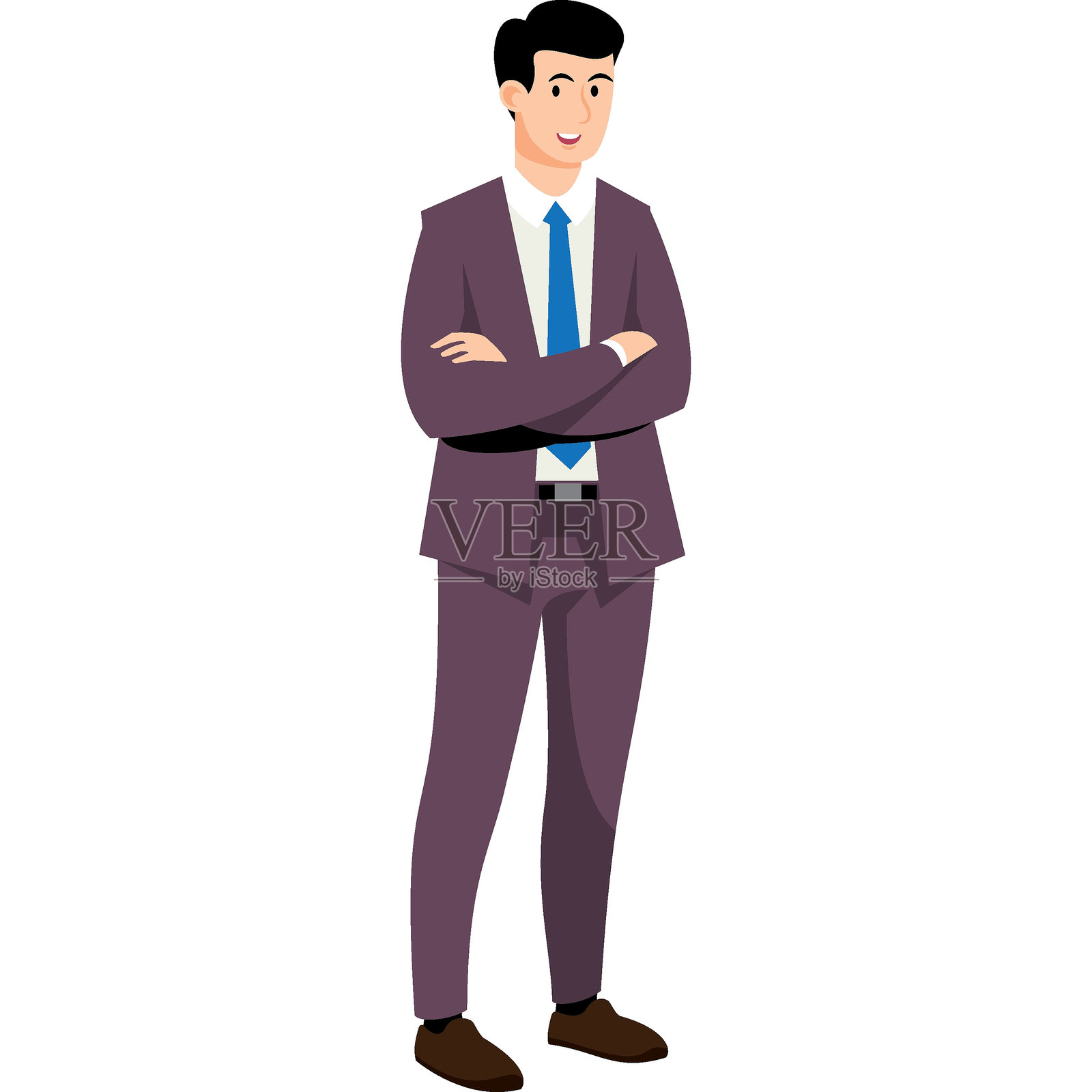 现代风格的男性卡通角色头像插画图片素材