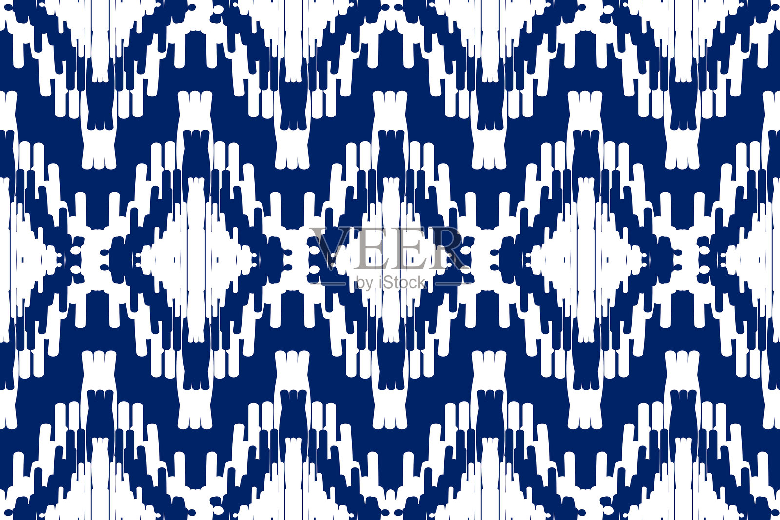 民族伊卡特无缝图案，部落风格。阿兹特克几何民族装饰印刷。伊卡特图案风格。插画图片素材