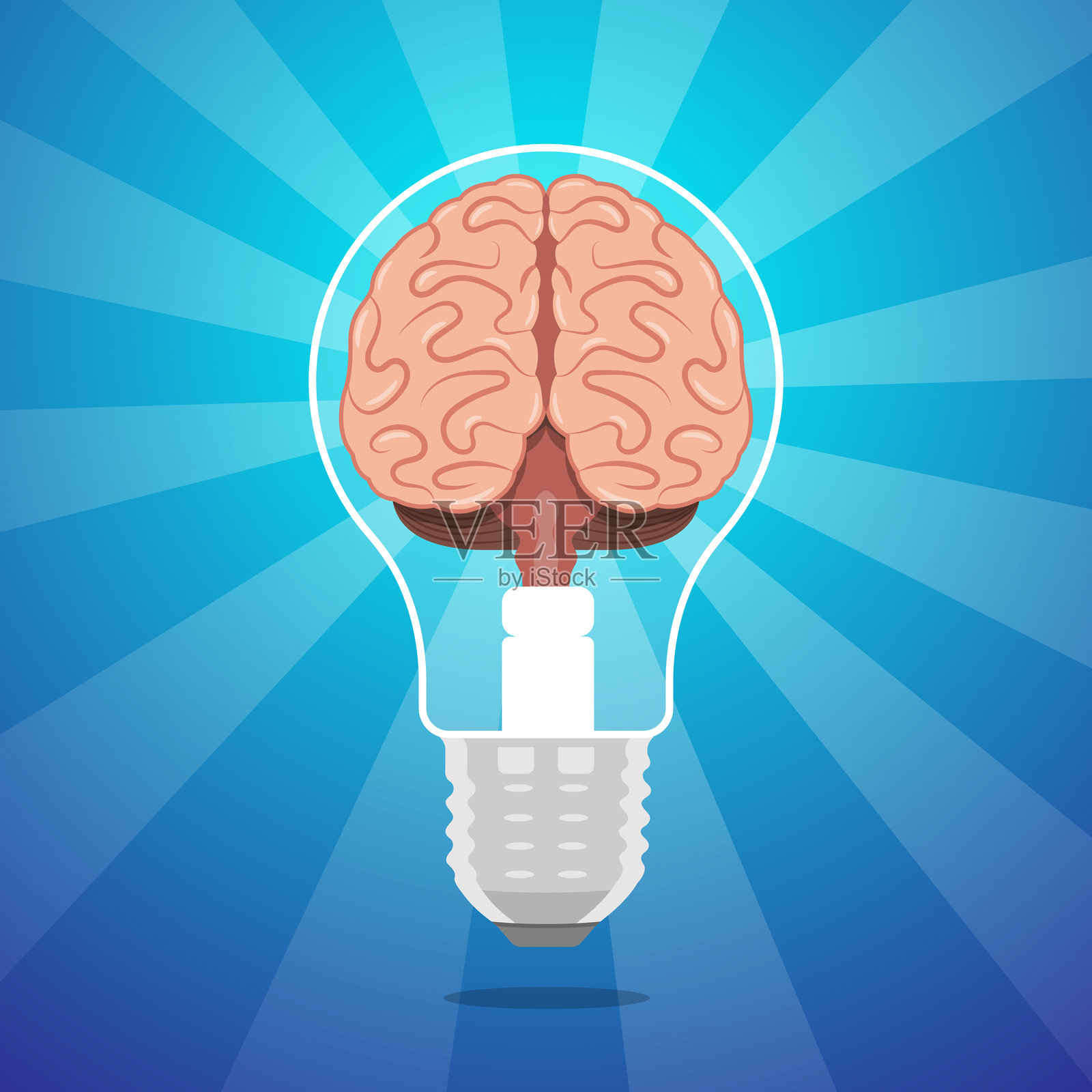 创意灯泡图标符号设计。创意理念logo设计模板插画图片素材