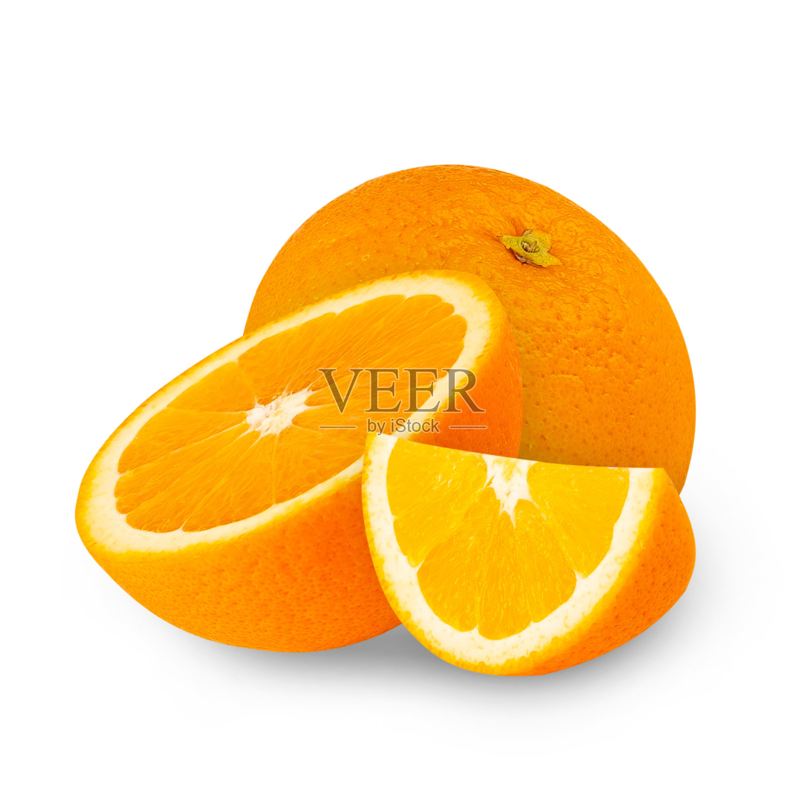 橙子在白色背景上孤立，带有剪切路径，景深完整照片摄影图片