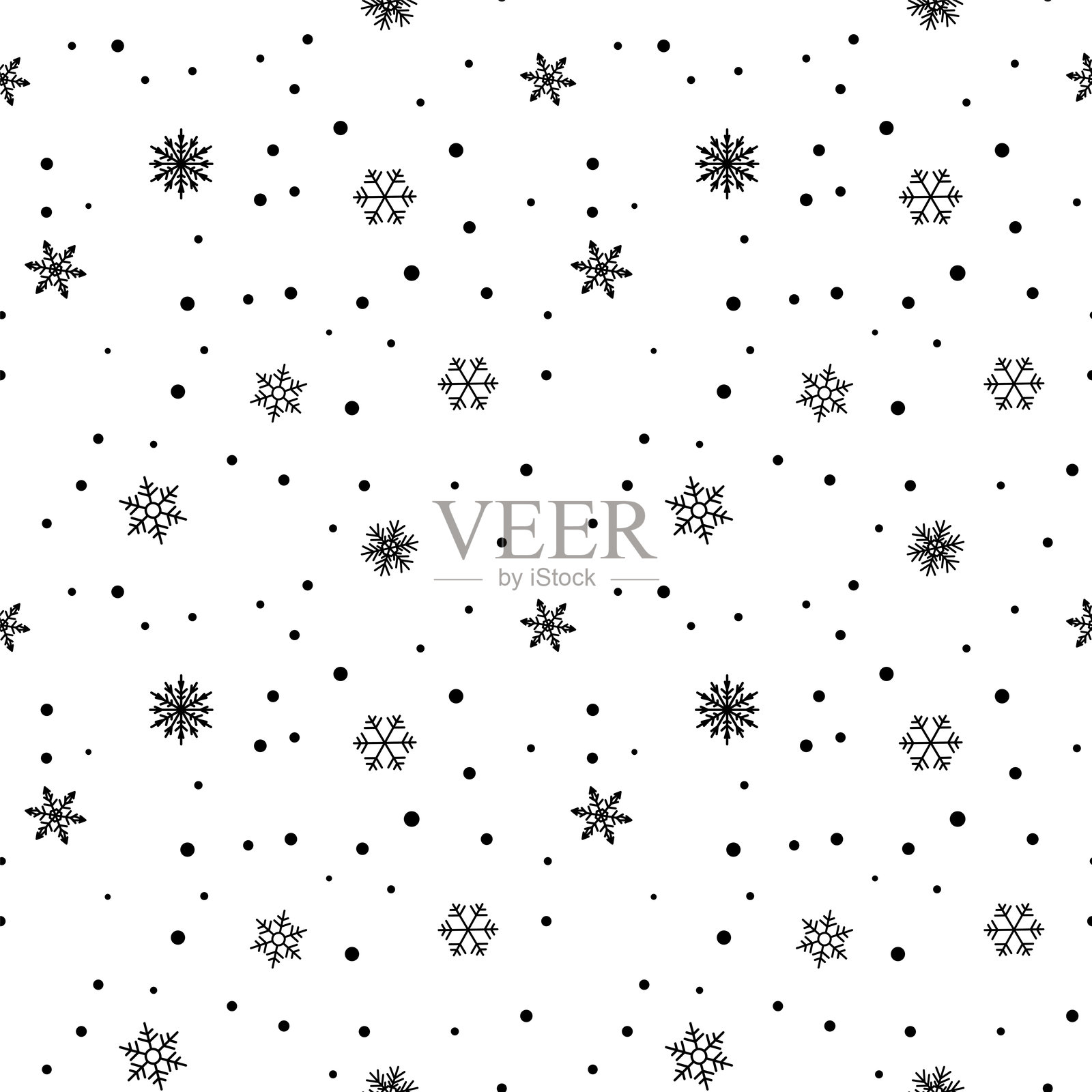 无缝雪花背景 - 像素完美插画图片素材