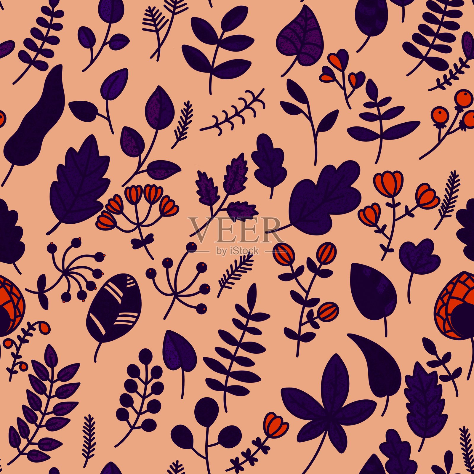 无缝夏季印花，带有栗子图案，适用于面料和纺织品插画图片素材