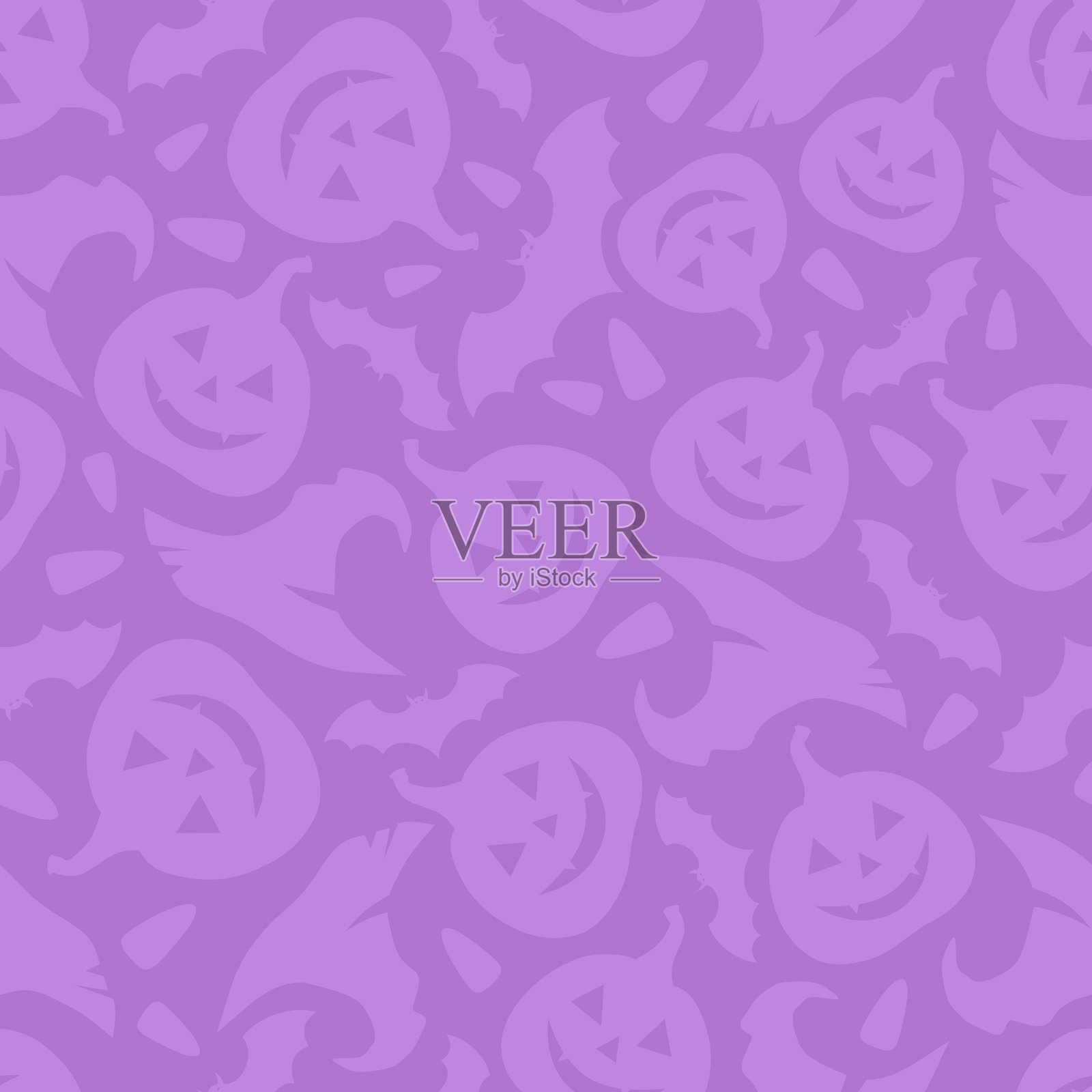 万圣节紫色无缝背景。矢量季节印刷插画图片素材