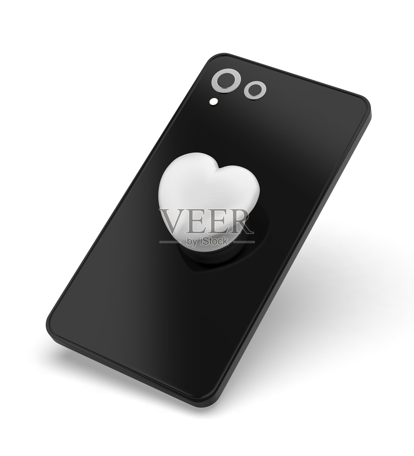 空白心形智能手机支架和持有器，适合品牌推广。照片摄影图片