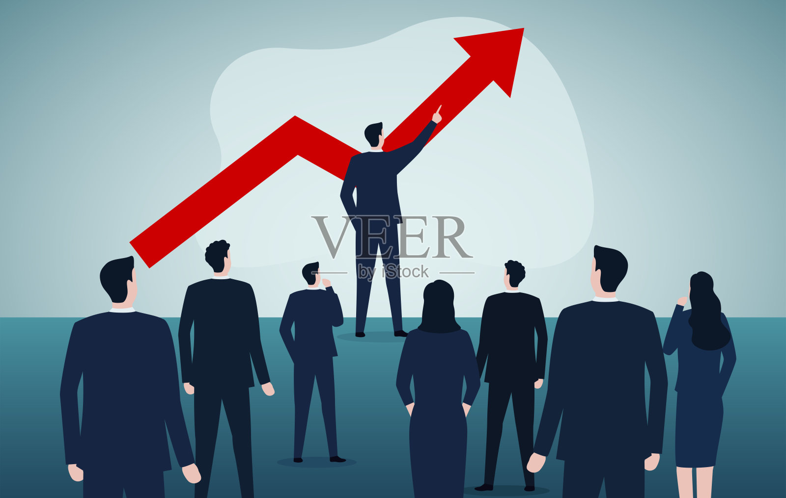 领导力与商业增长插画图片素材