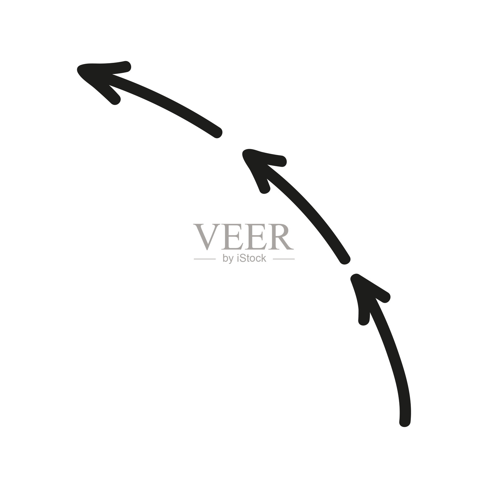 涂鸦箭头插图。手绘元素用于导航和演示。插画图片素材