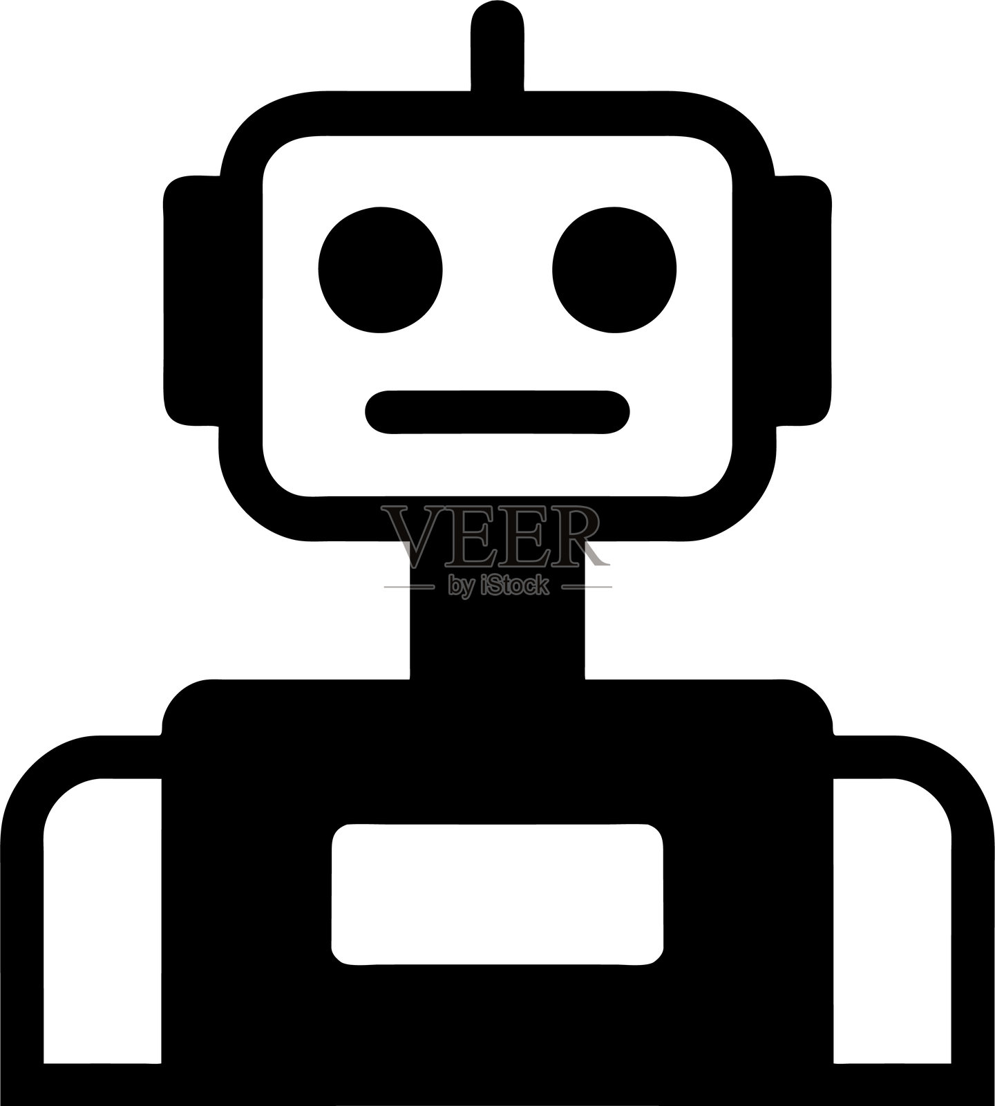 扁平风格的机器人图标插图。儿童玩具插图。插画图片素材