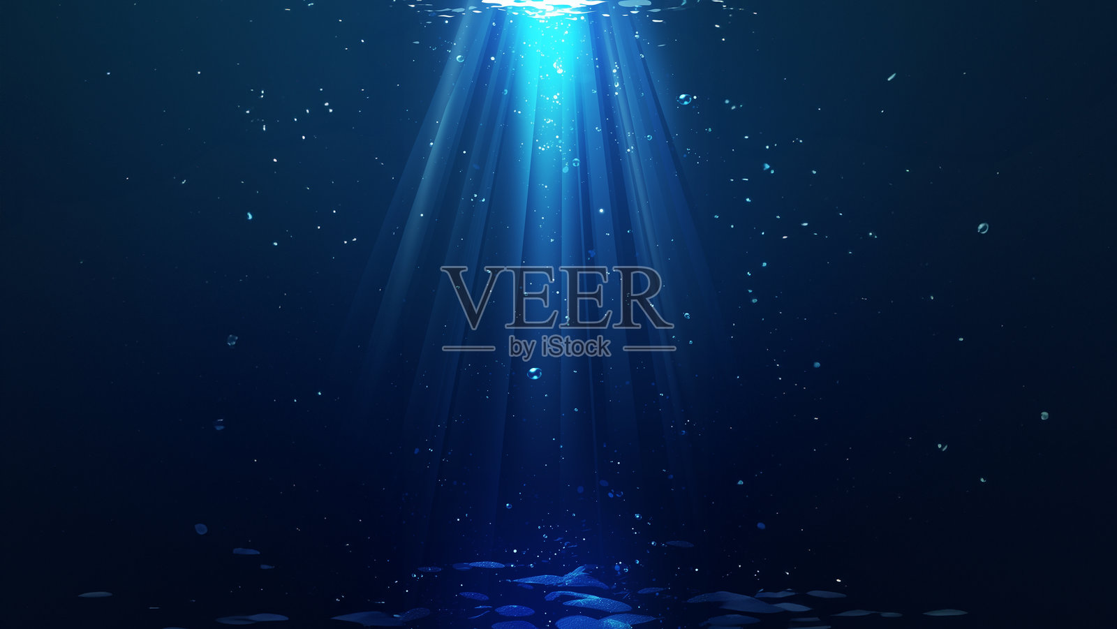 深蓝色的海洋背景插画图片素材