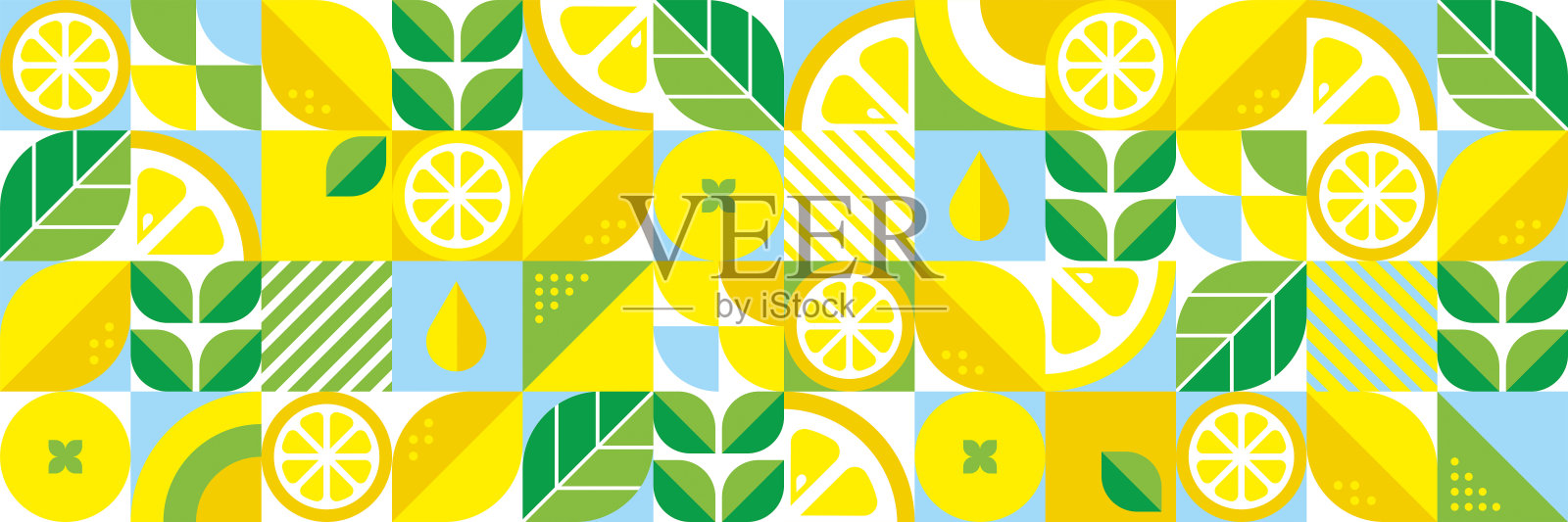 柠檬抽象几何背景插画图片素材