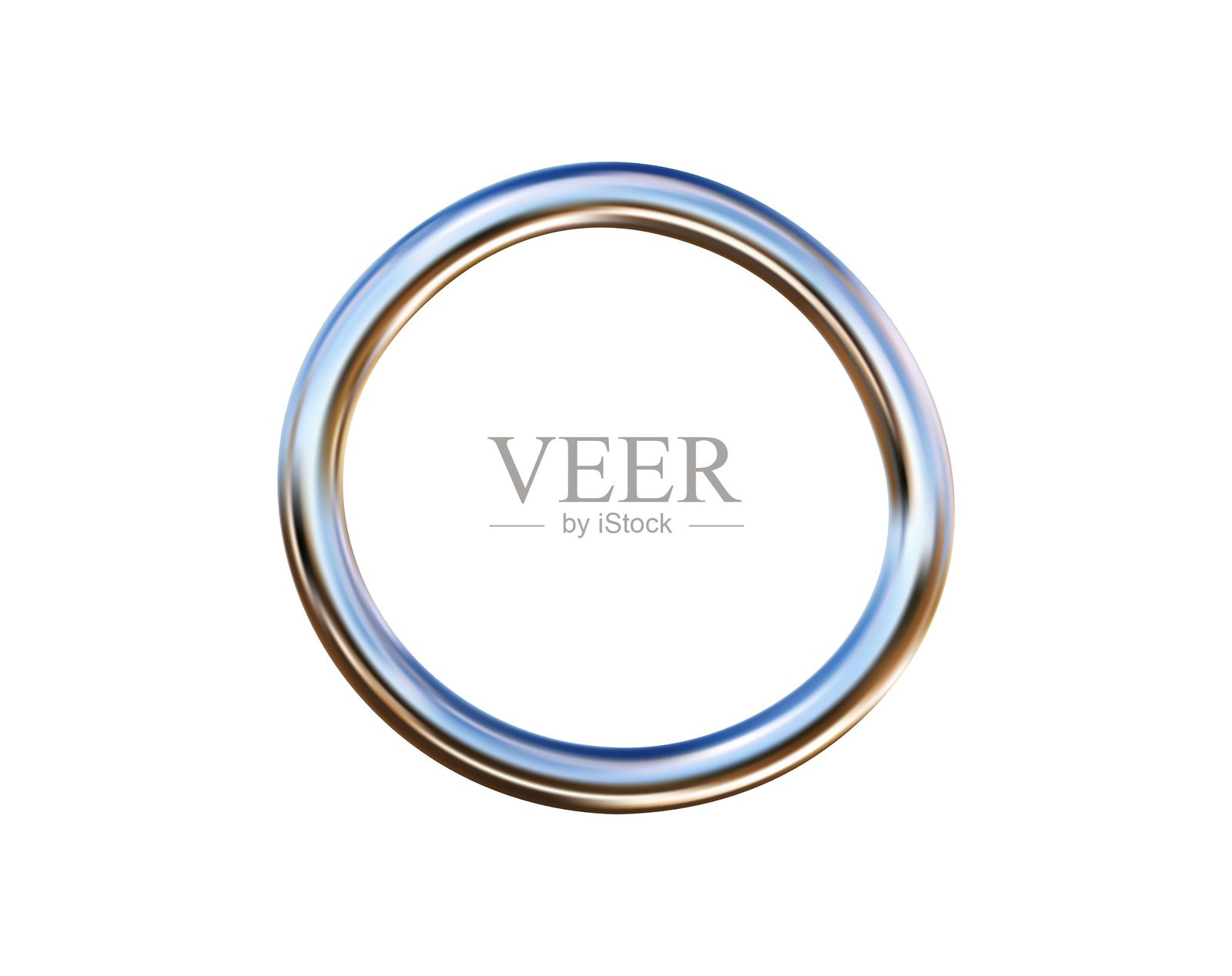 3D铬抽象圆形图形。银色金属曲线元素独立。Y2K环，3D路径，涂鸦。动态线条形状。矢量3D设计元素。插画图片素材