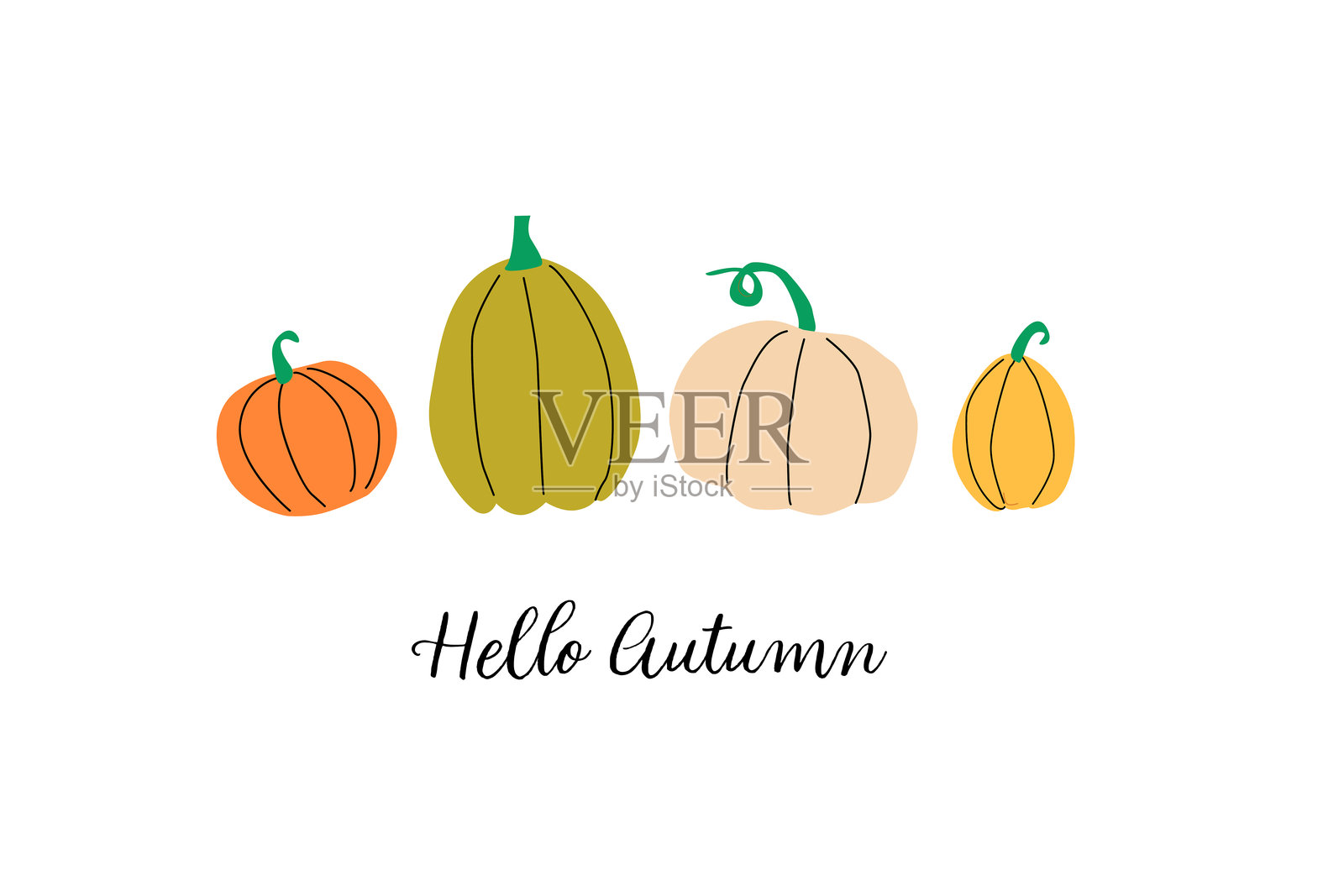 现代秋季感恩节横幅，带有字母设计。插画图片素材