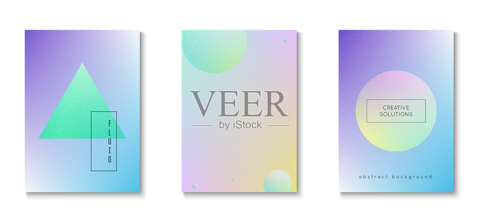 渐变形状。鲜艳的标牌。抽象背景。孟菲斯元素。蓝色噪声3D套件。颗粒全息海报。叠加趋势插图。粉色渐变形状。插画图片素材