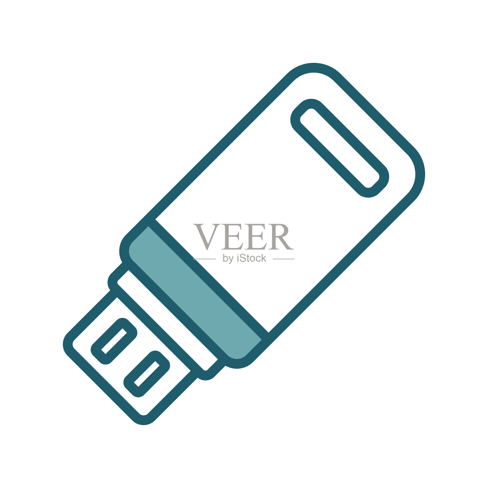 闪存盘图标矢量设计模板，简单而干净插画图片素材