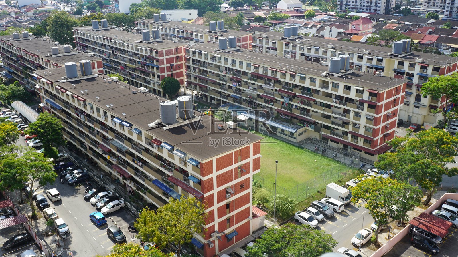 塔曼绿巷路Batamerah公寓鸟瞰图照片摄影图片