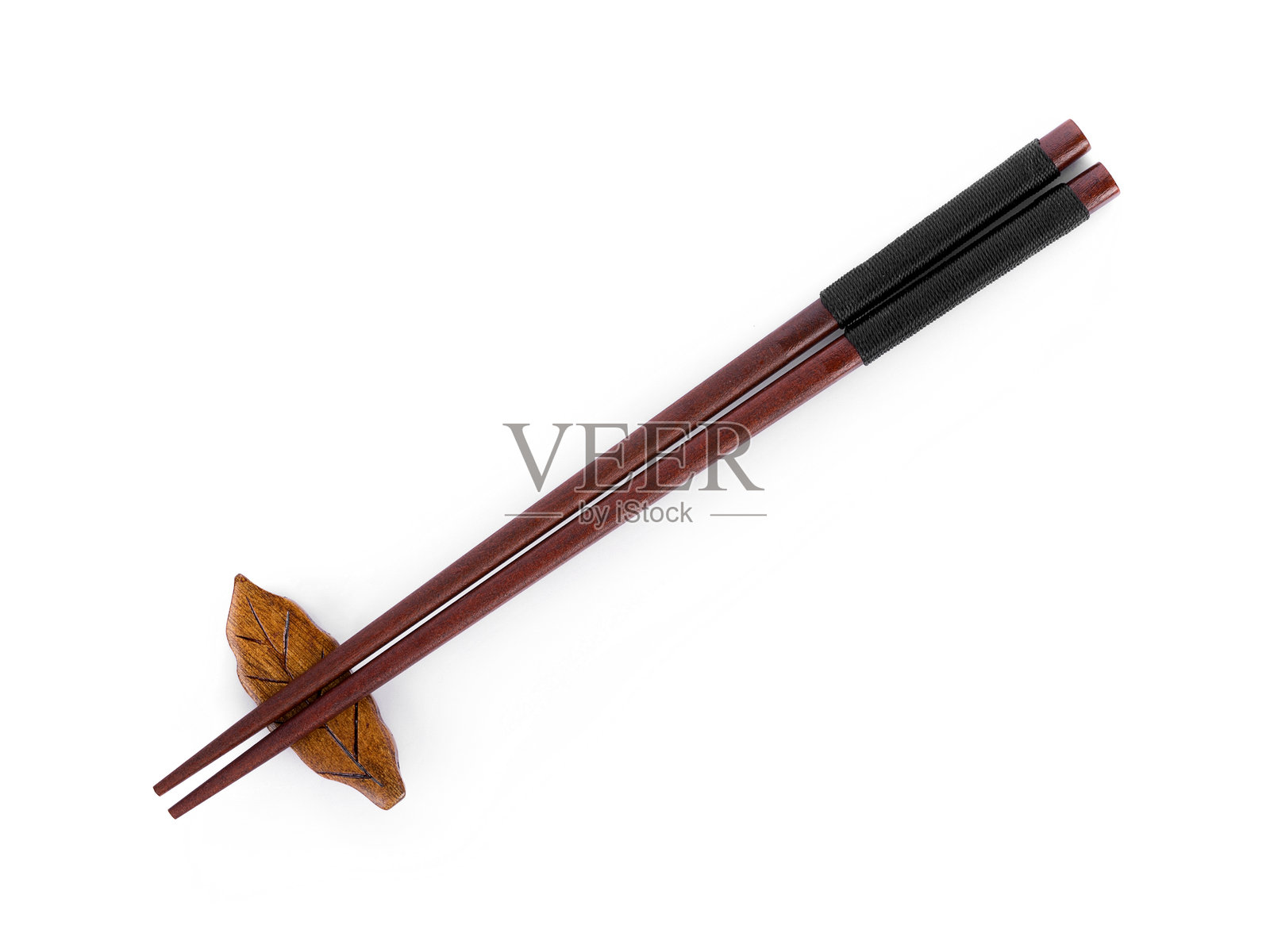 高角度视图的筷子与白色背景照片摄影图片