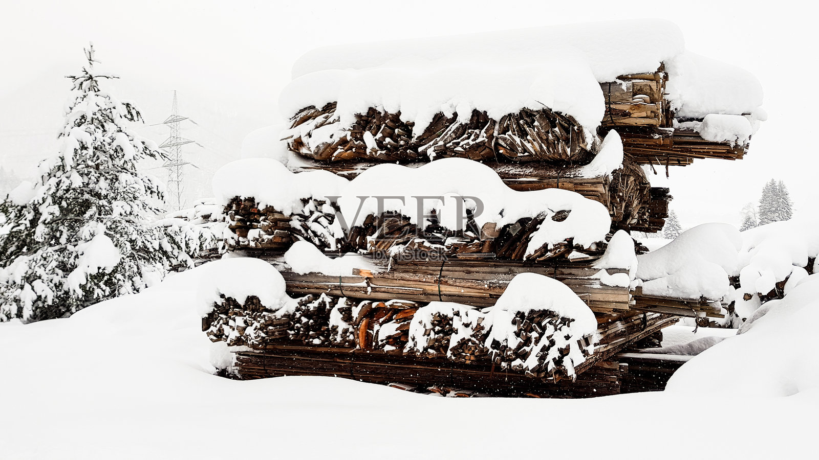 冬季木材供应照片摄影图片