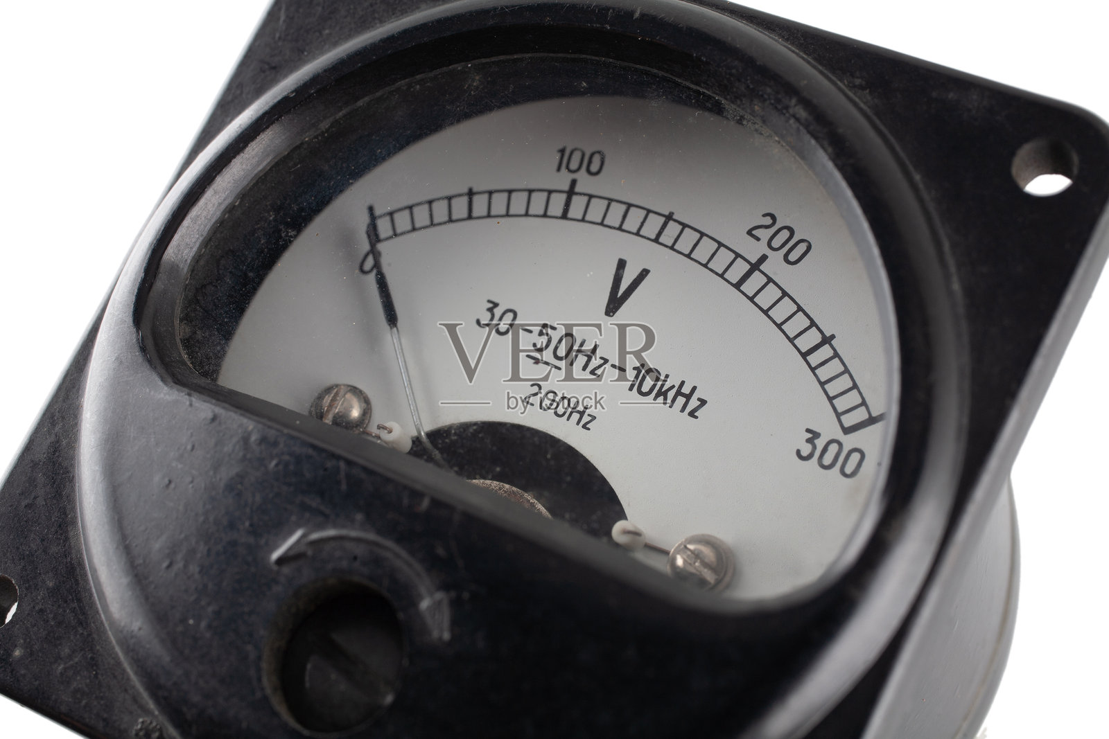 复古古董电压表孤立在白色背景上照片摄影图片