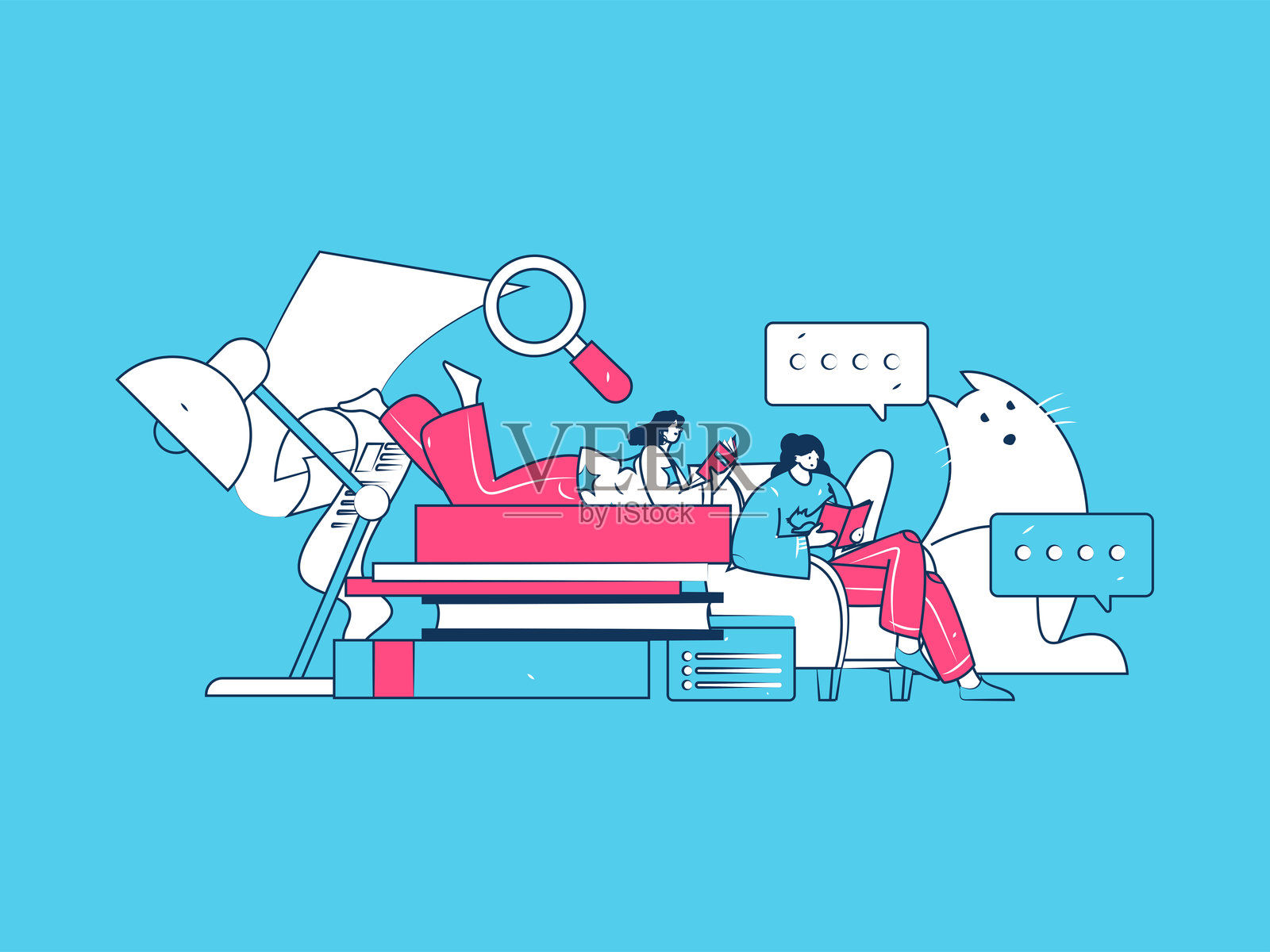 教育与学习的人物扁平矢量概念手绘插图插画图片素材