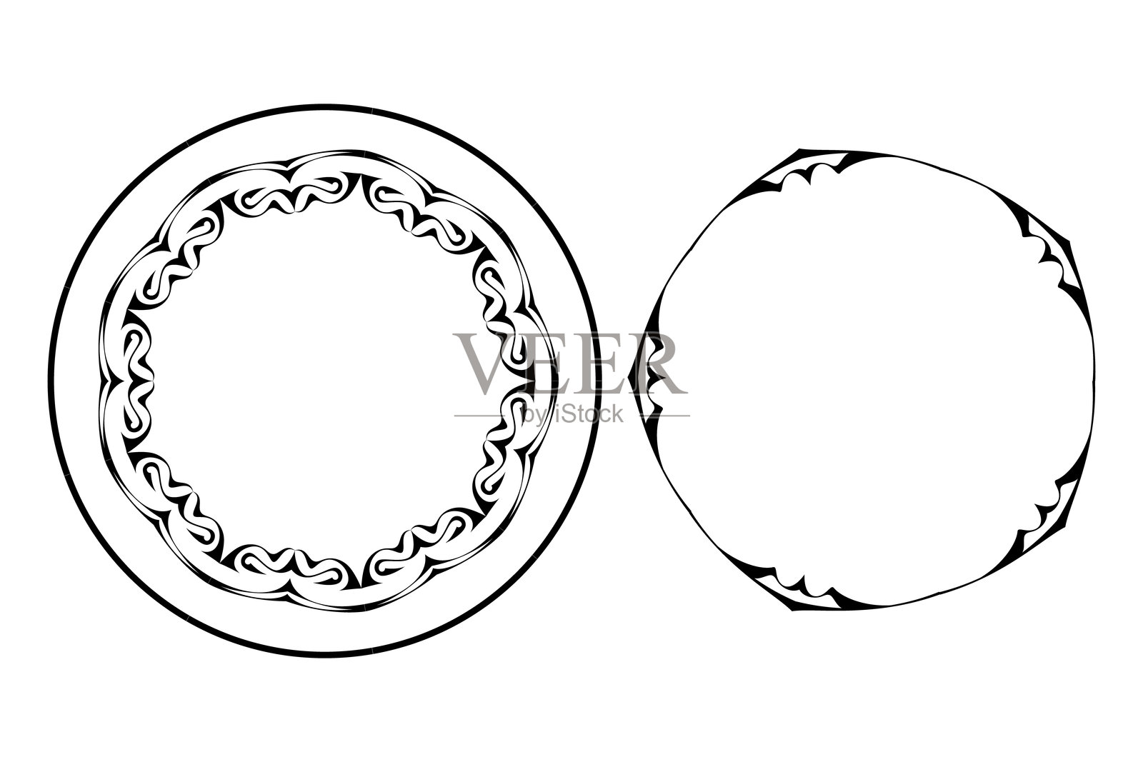 黑色矢量框架在白色背景上插画图片素材