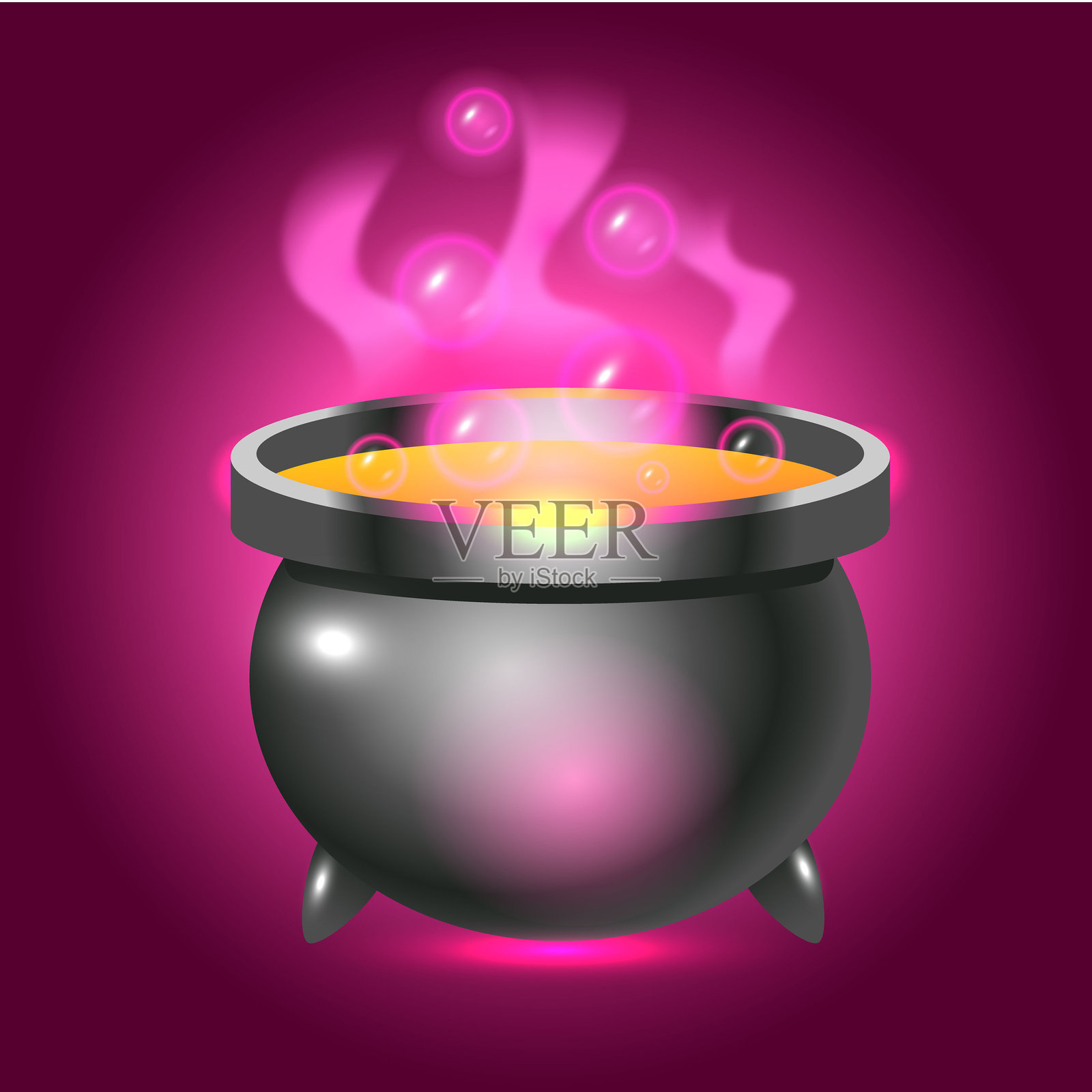 邪恶女巫的锅，强大的毒药。插画图片素材