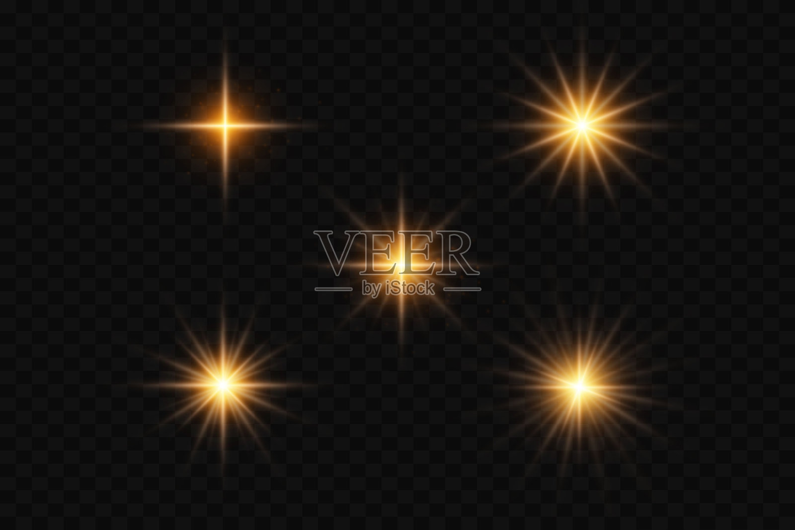 光效和眩光的组合。星星和光的爆炸。插画图片素材