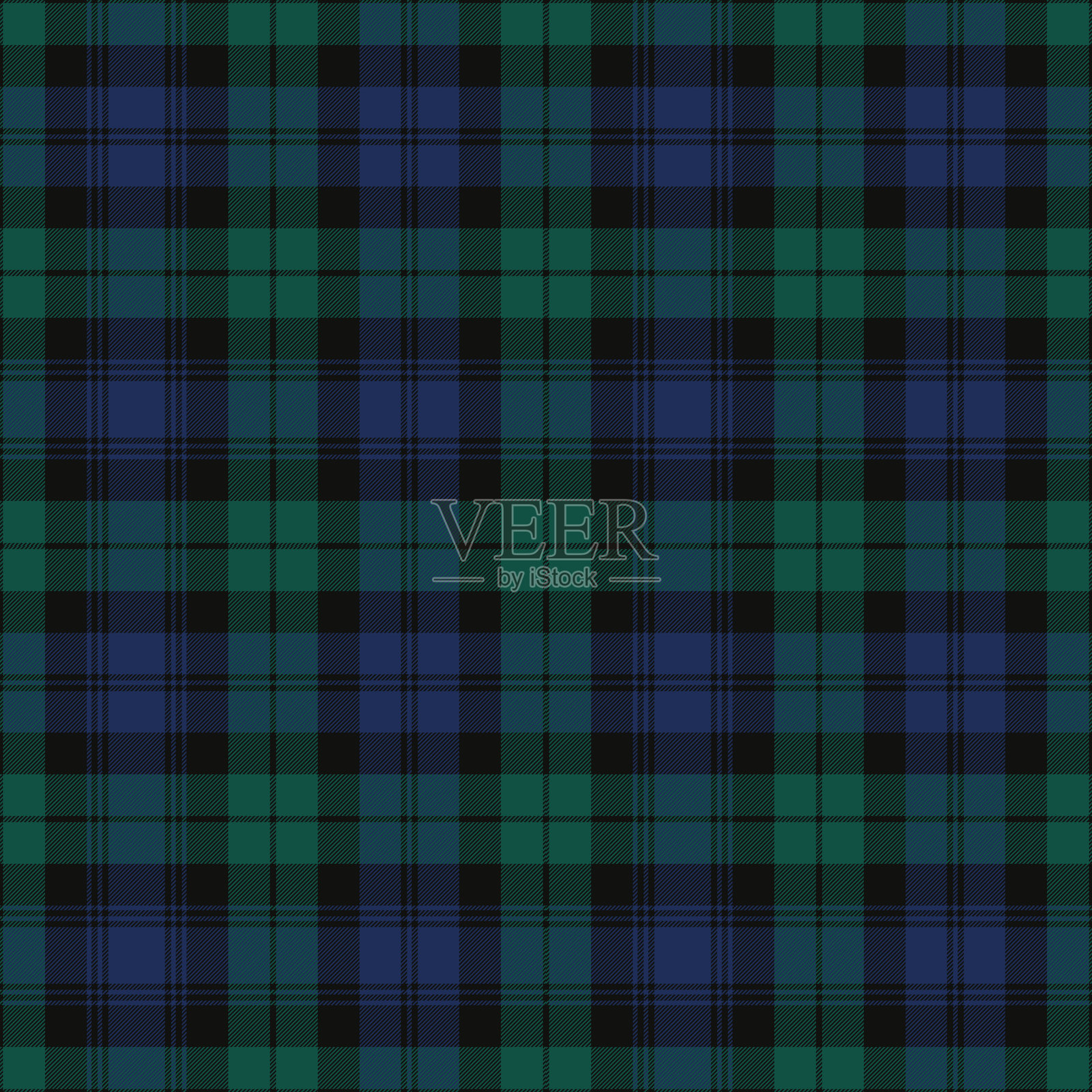 黑色格子苏格兰格子图案面料样本插画图片素材