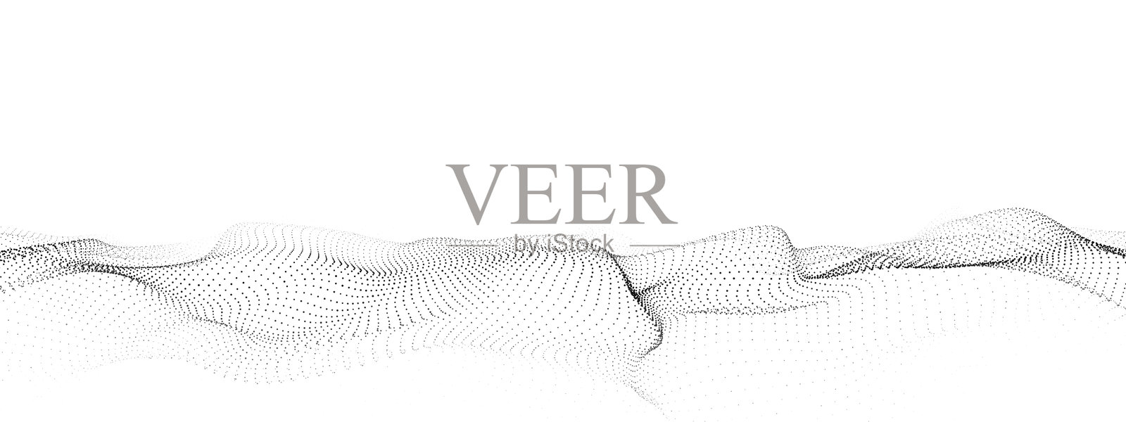 粒子波动。数字波动背景概念。插画图片素材