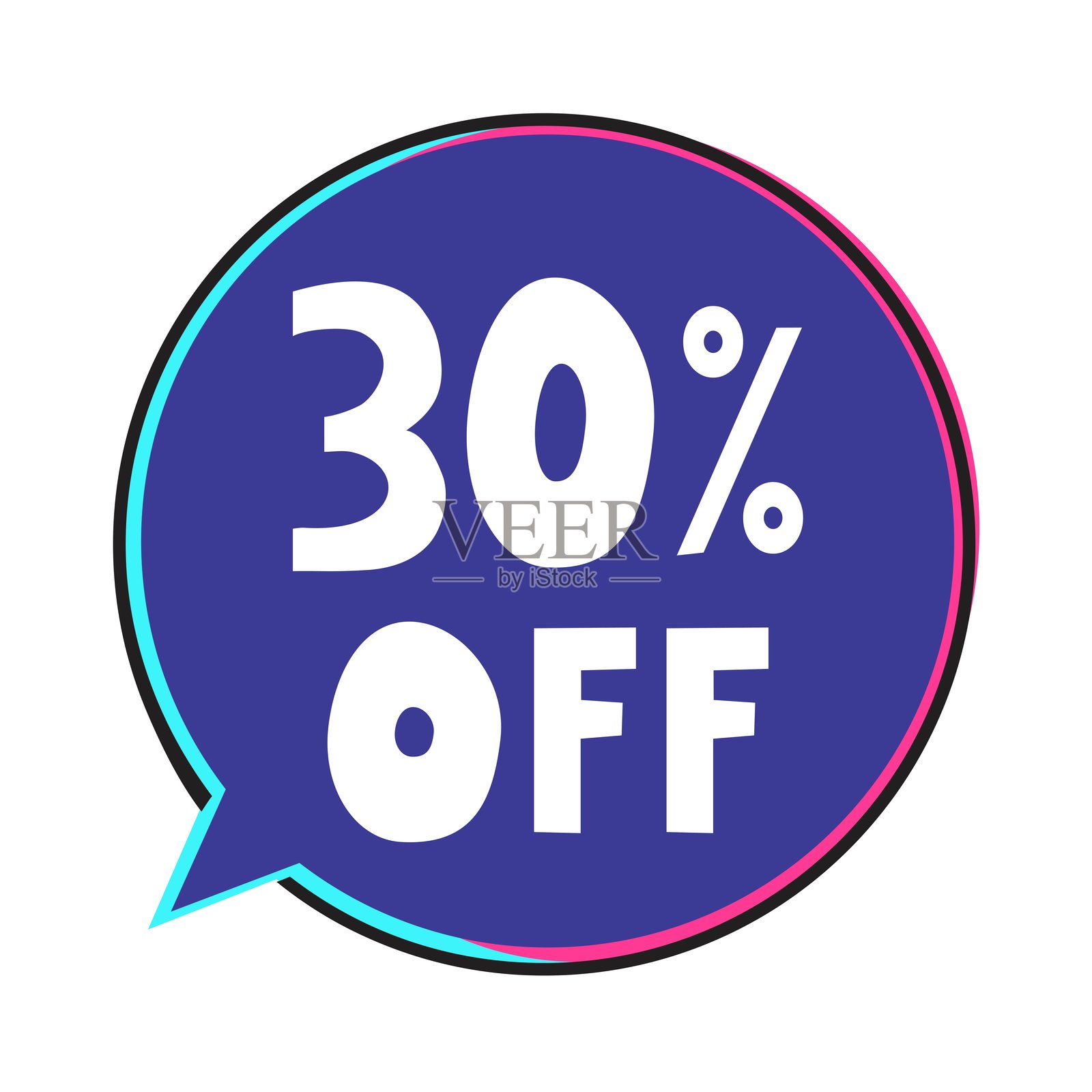 30%折扣。商业公司的促销标签。插画图片素材