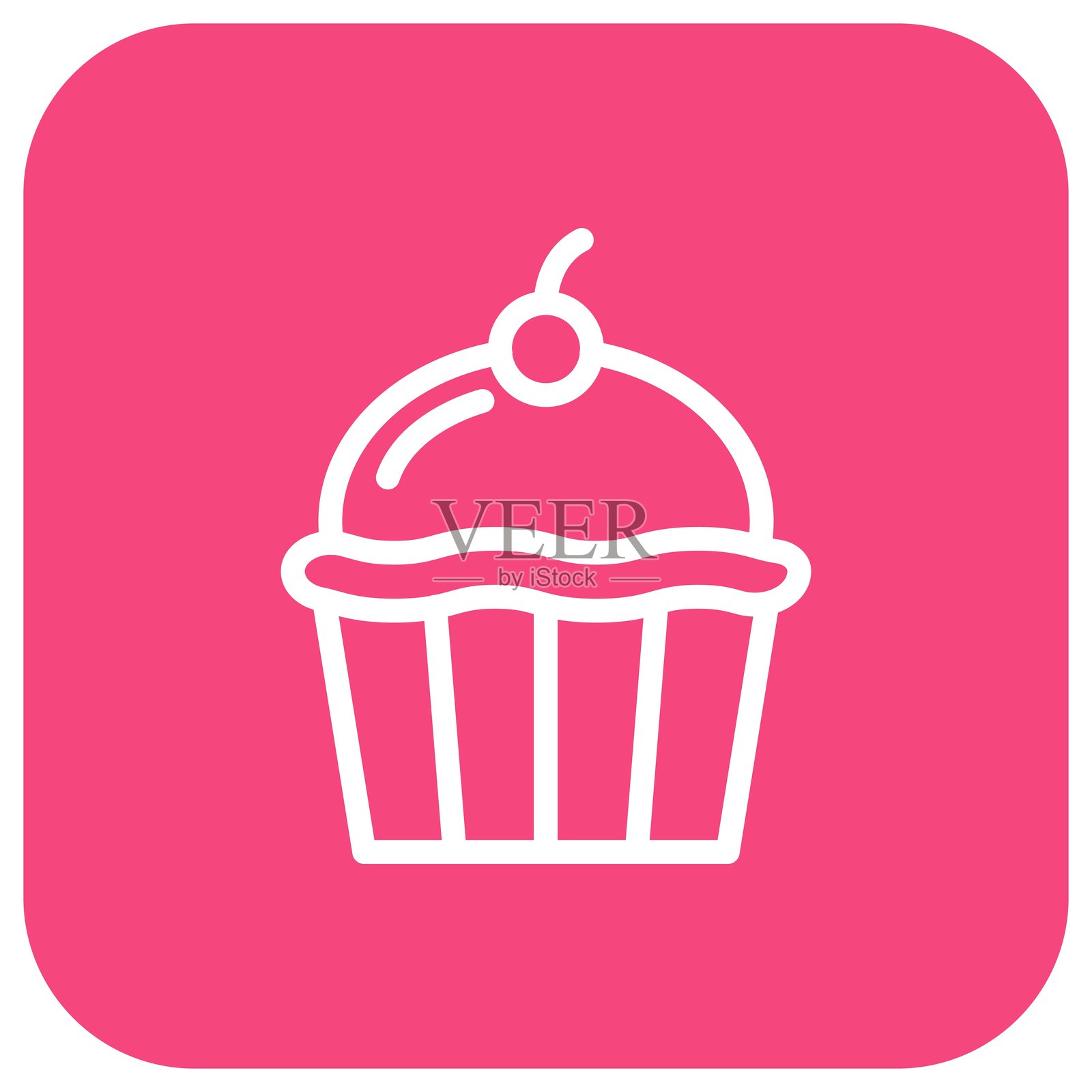 杯形蛋糕矢量图标设计插图插画图片素材