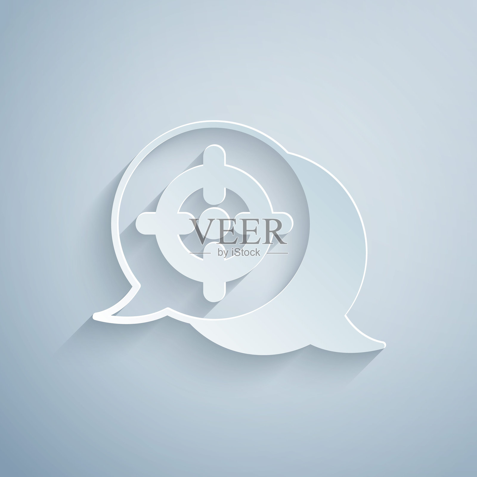 剪纸风格目标达成概念图标插画图片素材