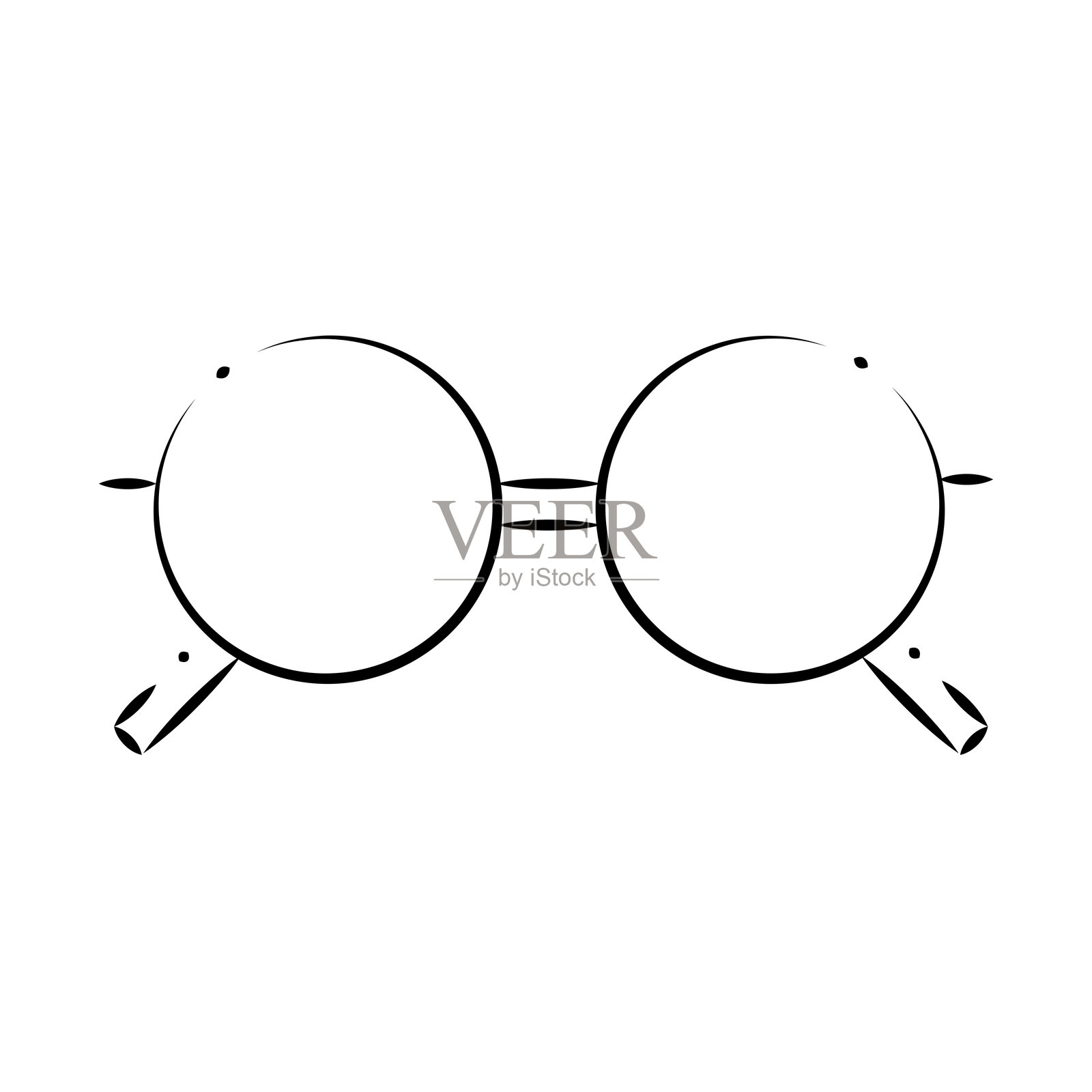 可编辑的白色背景上的矢量眼镜图标。插画图片素材