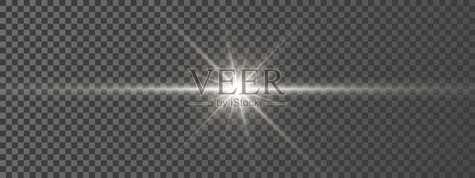 黑色背景上真实的矢量插图，展示了光效，包括闪烁的星星和太阳、闪烁和闪光的灯光以及散景。不同光效的集合，适用于黑色和透明背景。插画图片素材