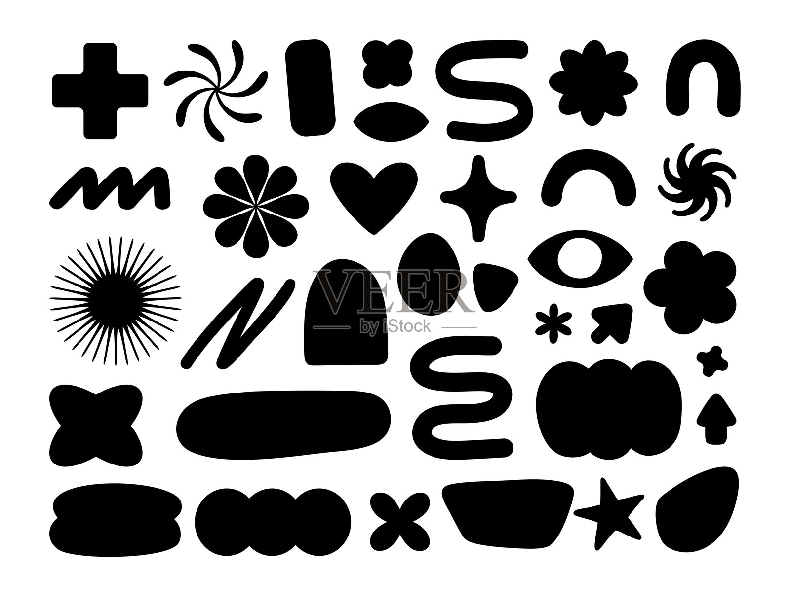 矢量抽象形状。现代形状和几何形式插画图片素材