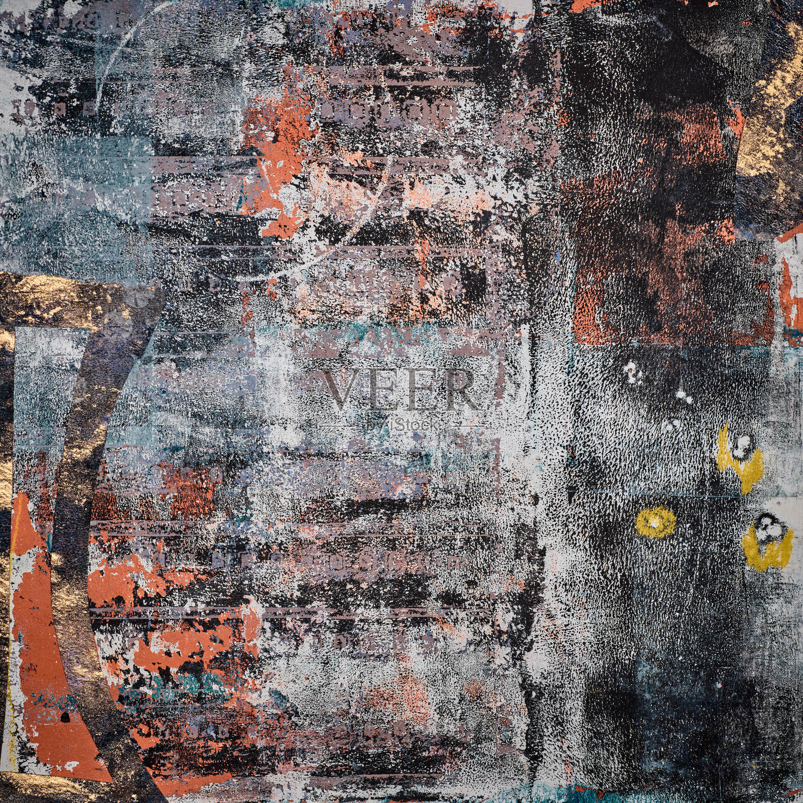 充满表现力的现代画作，展现生动的笔触和层次丰富的纹理。丙烯与油画混合，形成令人惊叹的抽象作品，适合为室内或数字项目增添艺术能量。插画图片素材