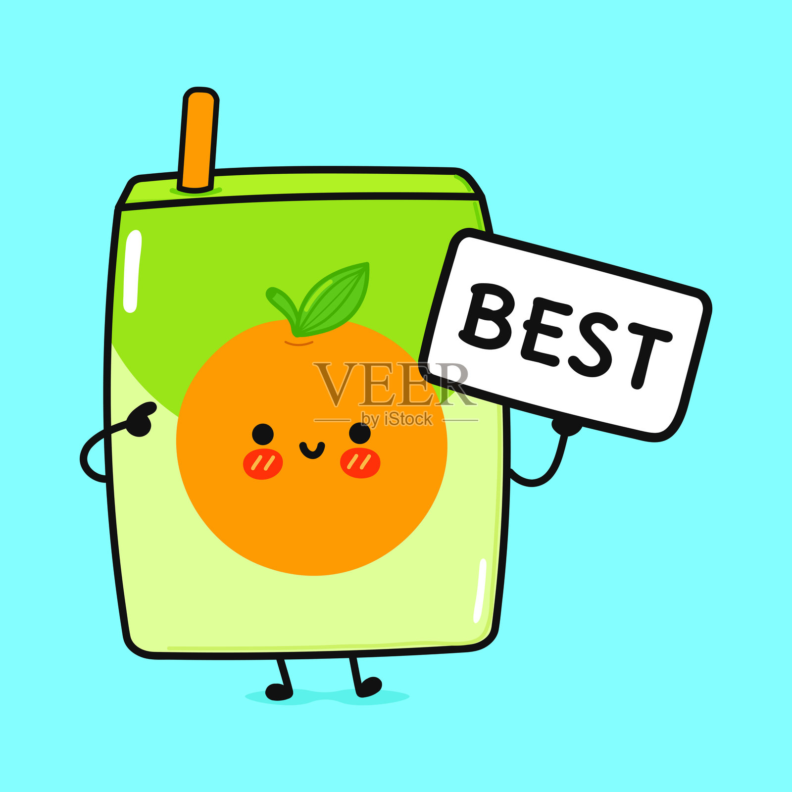 可爱的果汁海报最佳选择插画图片素材