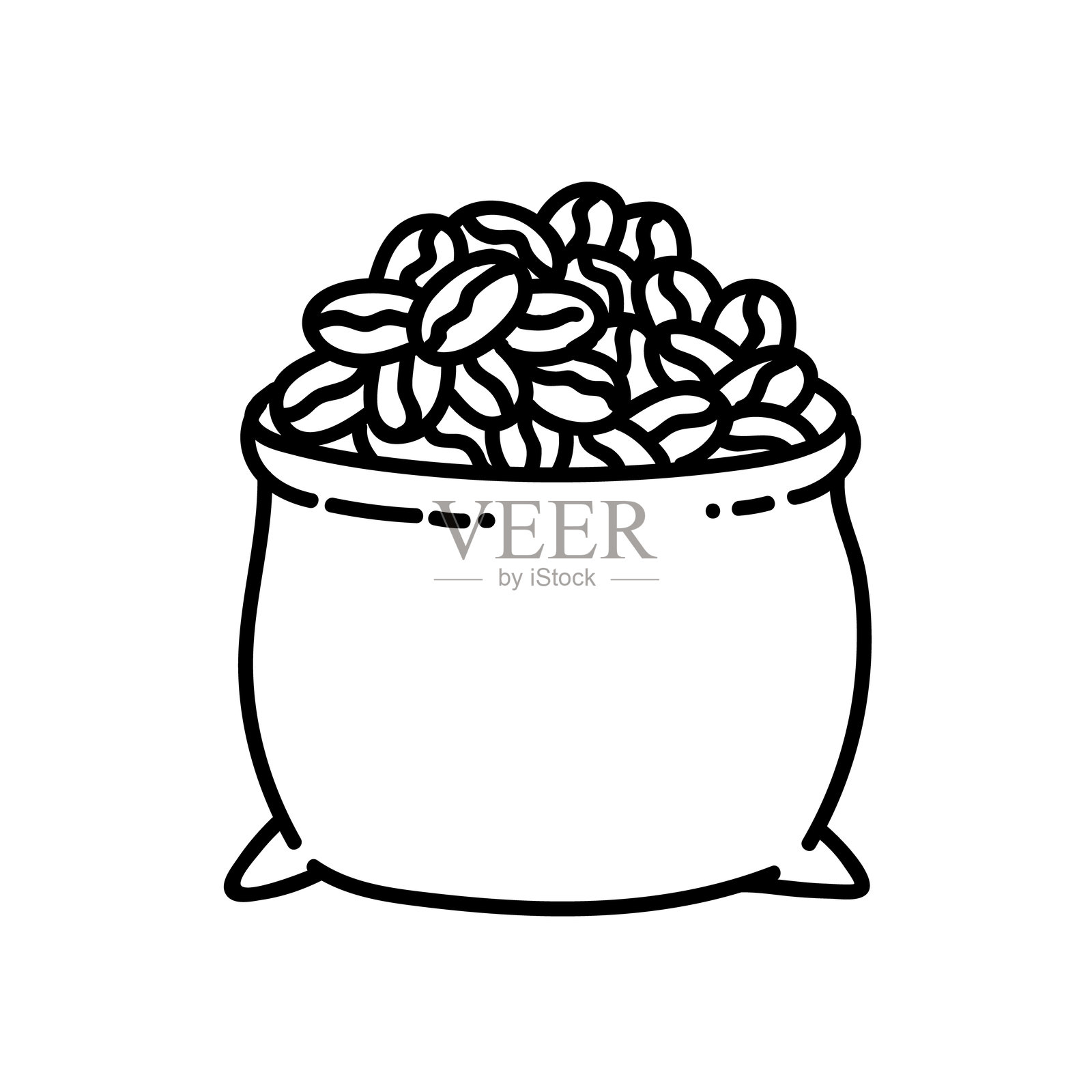 咖啡豆袋图标插画图片素材